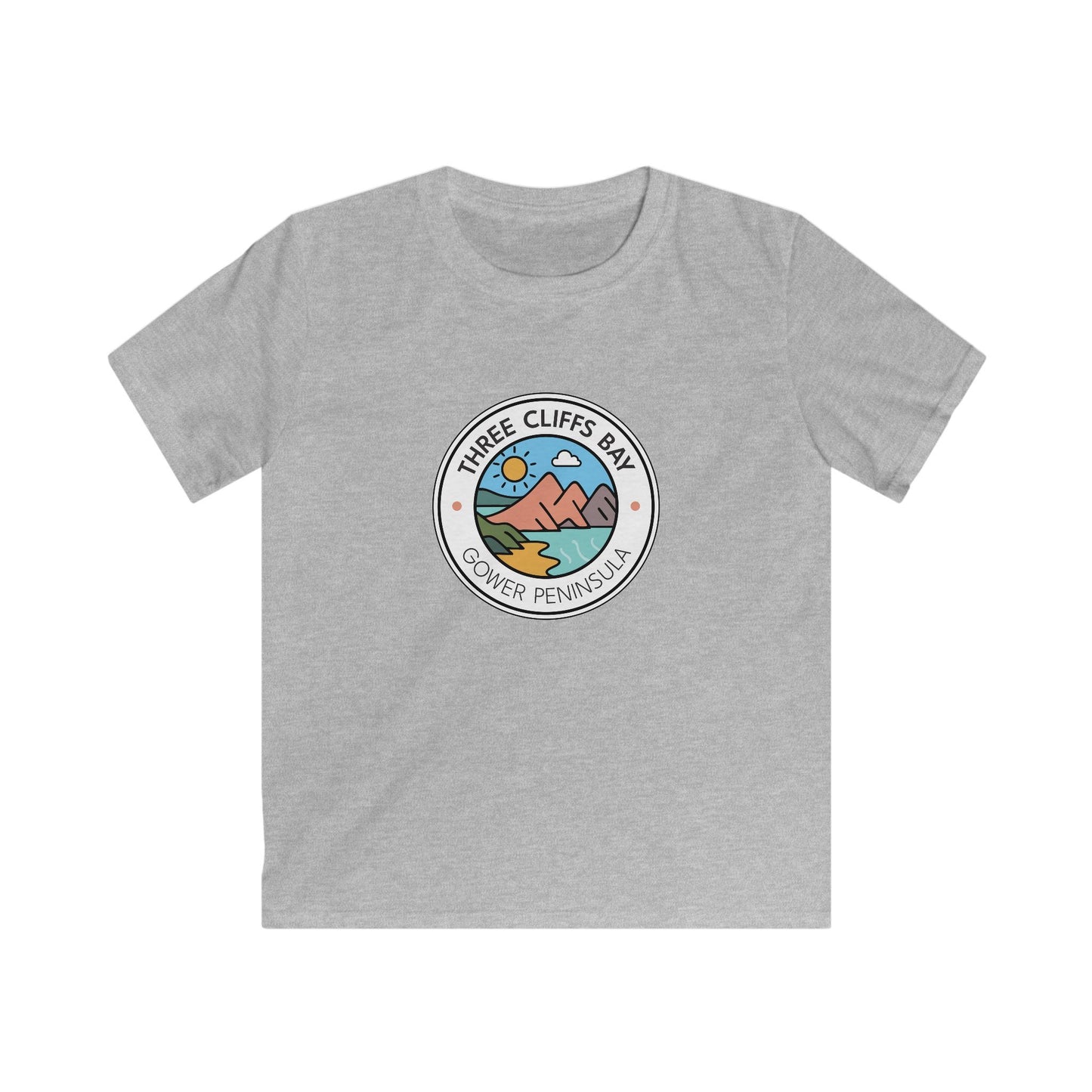Kids T-Shirt— Three Cliffs Bay, Swansea Beach Graphic Tee