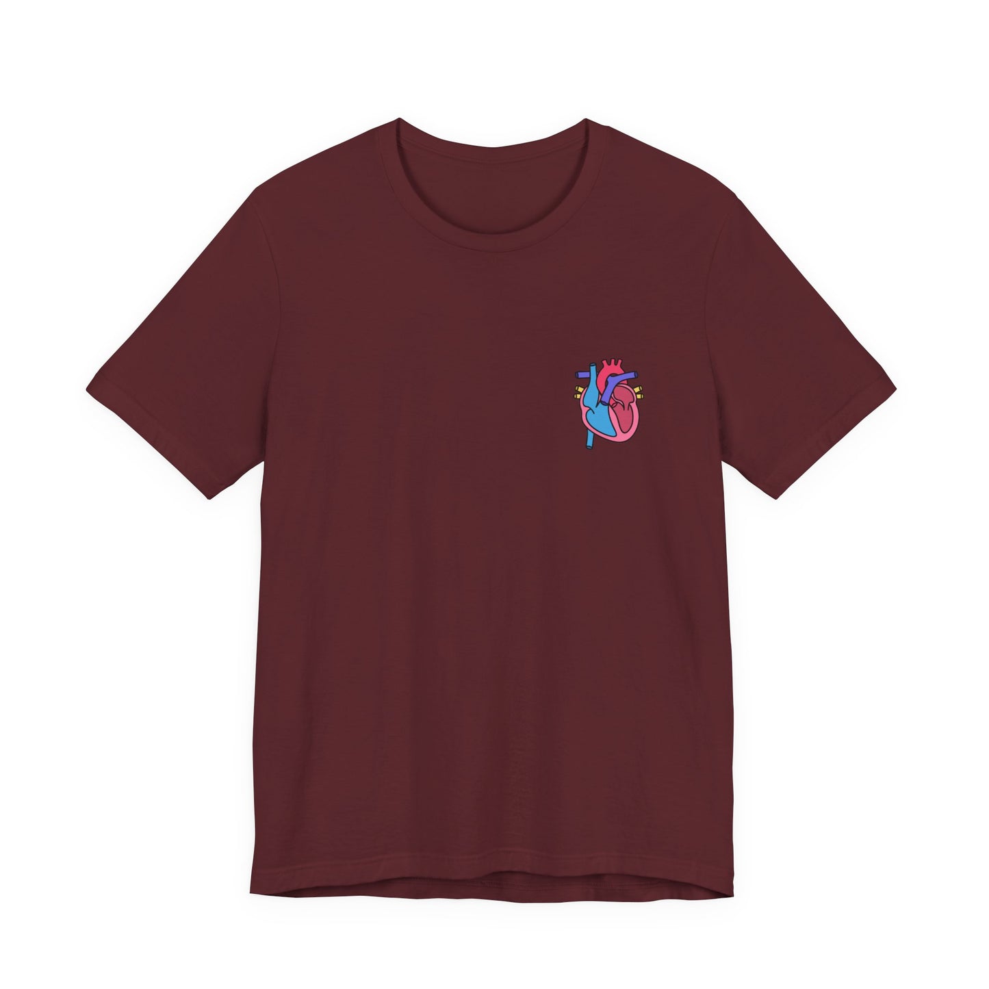 Anatomical Heart Graphic Tee — Welsh Labeled Heart Diagram T-Shirt