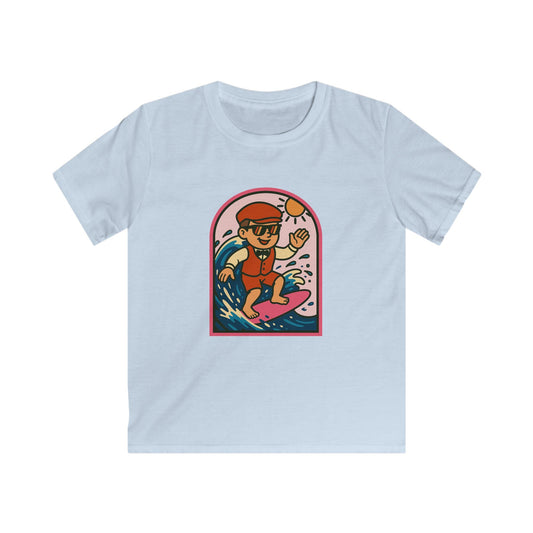 Kids Surfing T‑Shirt - Retro Welsh Costume Surfer Graphic Tee for Boys & Girls