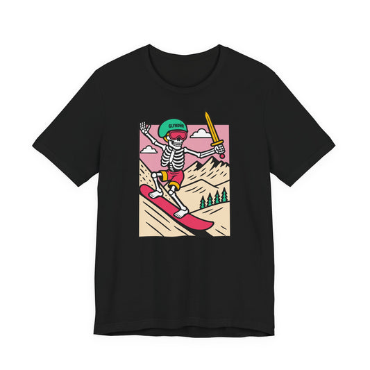 Skeleton Glyndŵr Retro Snowboarding Unisex Tee