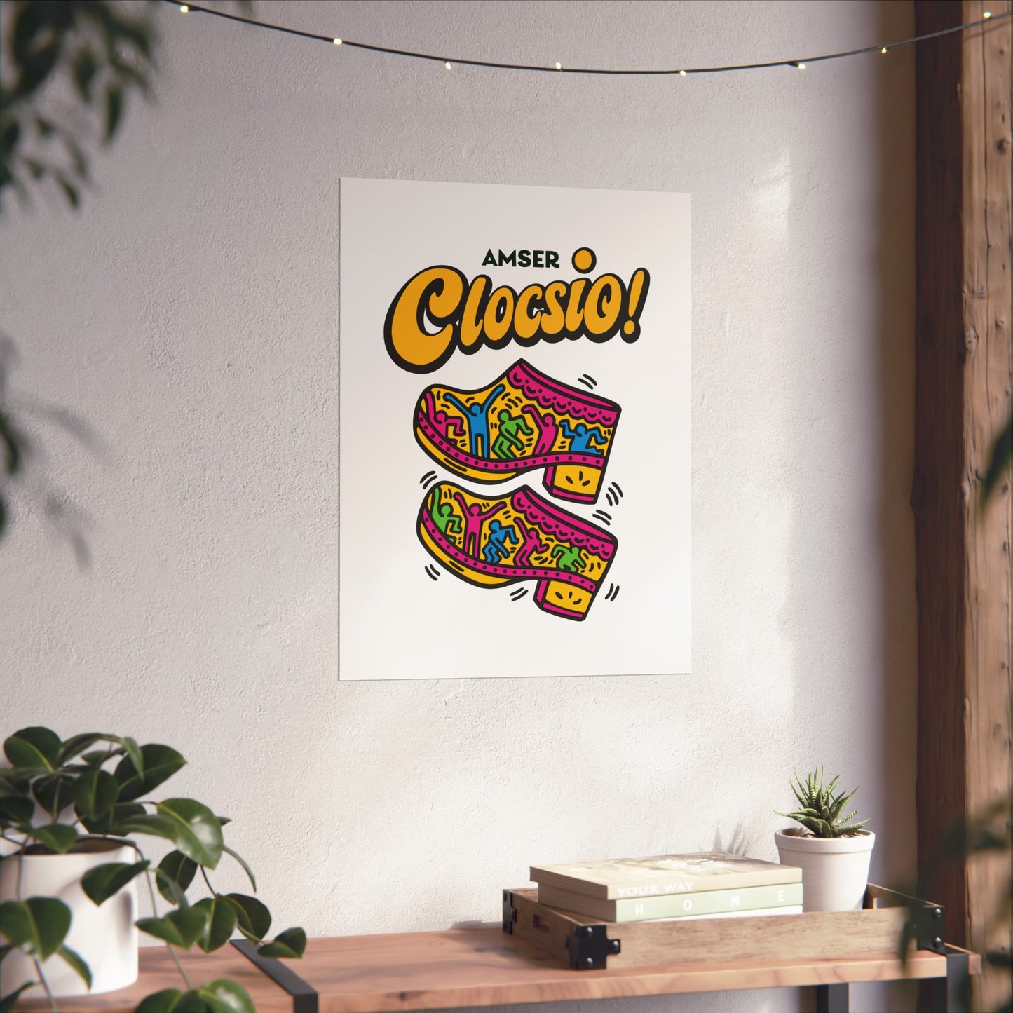 'Amser Clocsio' - Colourful Pop Art Clog Print