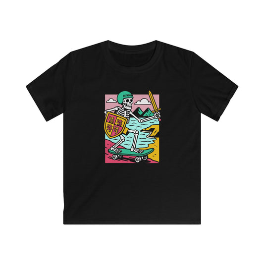 Skeleton Glyndŵr Skateboard Tee — Retro Skateboarding T-Shirt