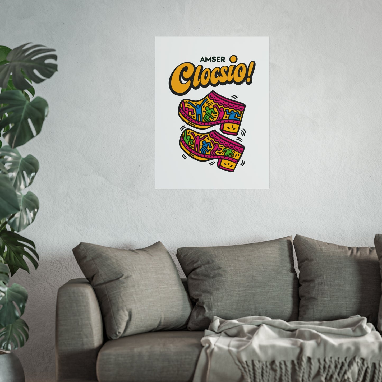 'Amser Clocsio' - Colourful Pop Art Clog Print