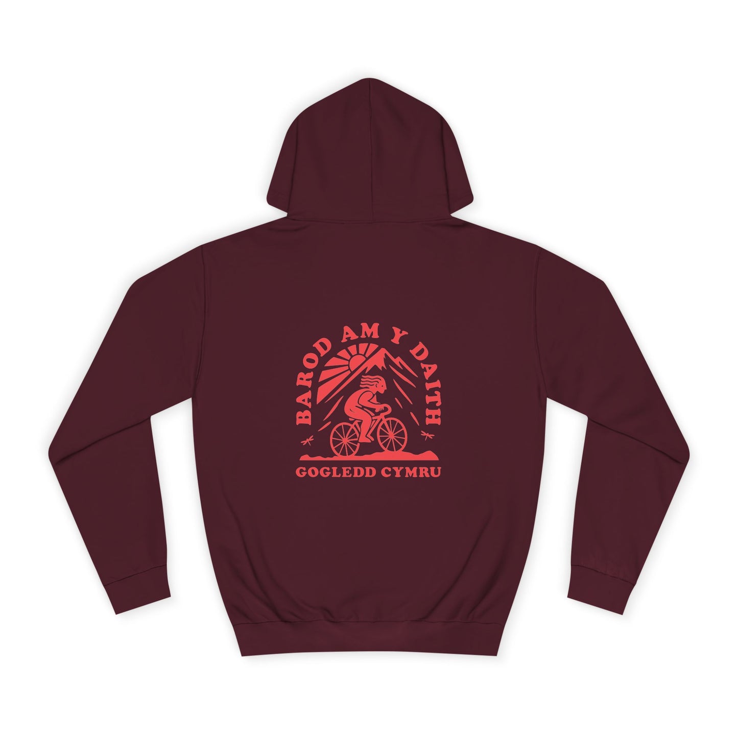 North Wales Cycling Unisex Hoodie -  'Barod Am y Daith' (Double Sided)