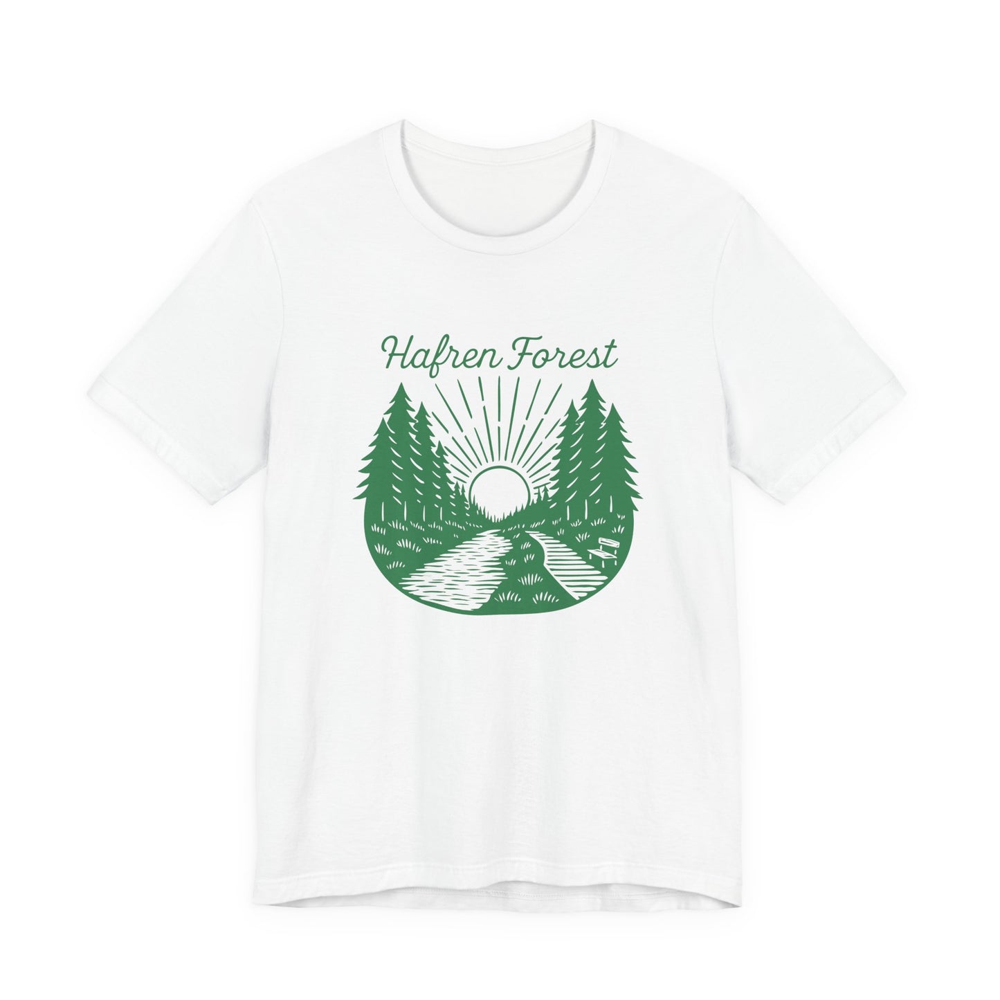 Hafren Forest T-Shirt (Unisex) — Vintage Forest Sunrise Double Sided Tee