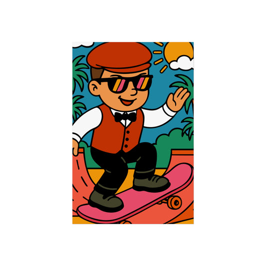 Welsh Costume Skateboarder Fine Art Poster