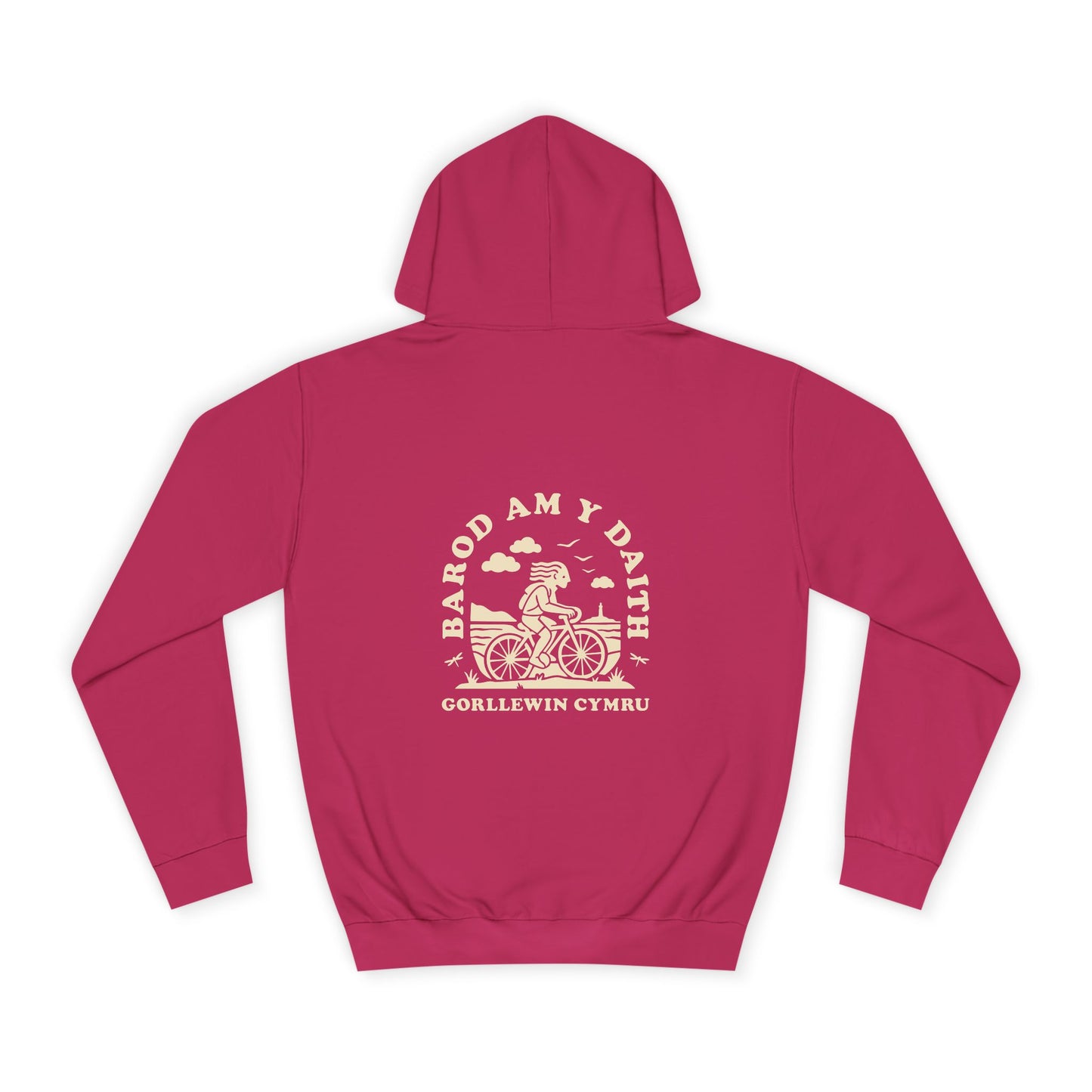 West Wales Cycling Unisex Hoodie - 'Barod Am Y Daith' (Double Sided)