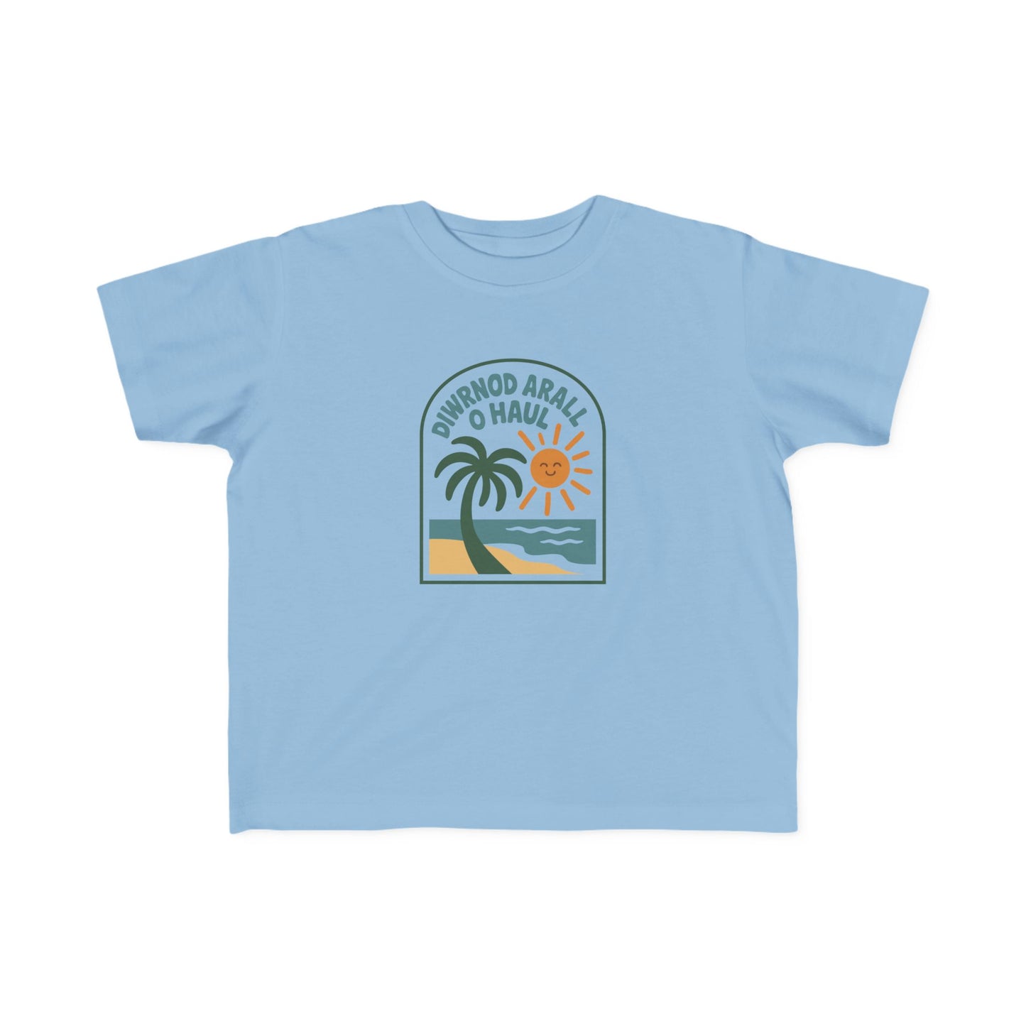 Toddler Welsh Tropical T-Shirt - 'Diwnrnod Arall O Haul'