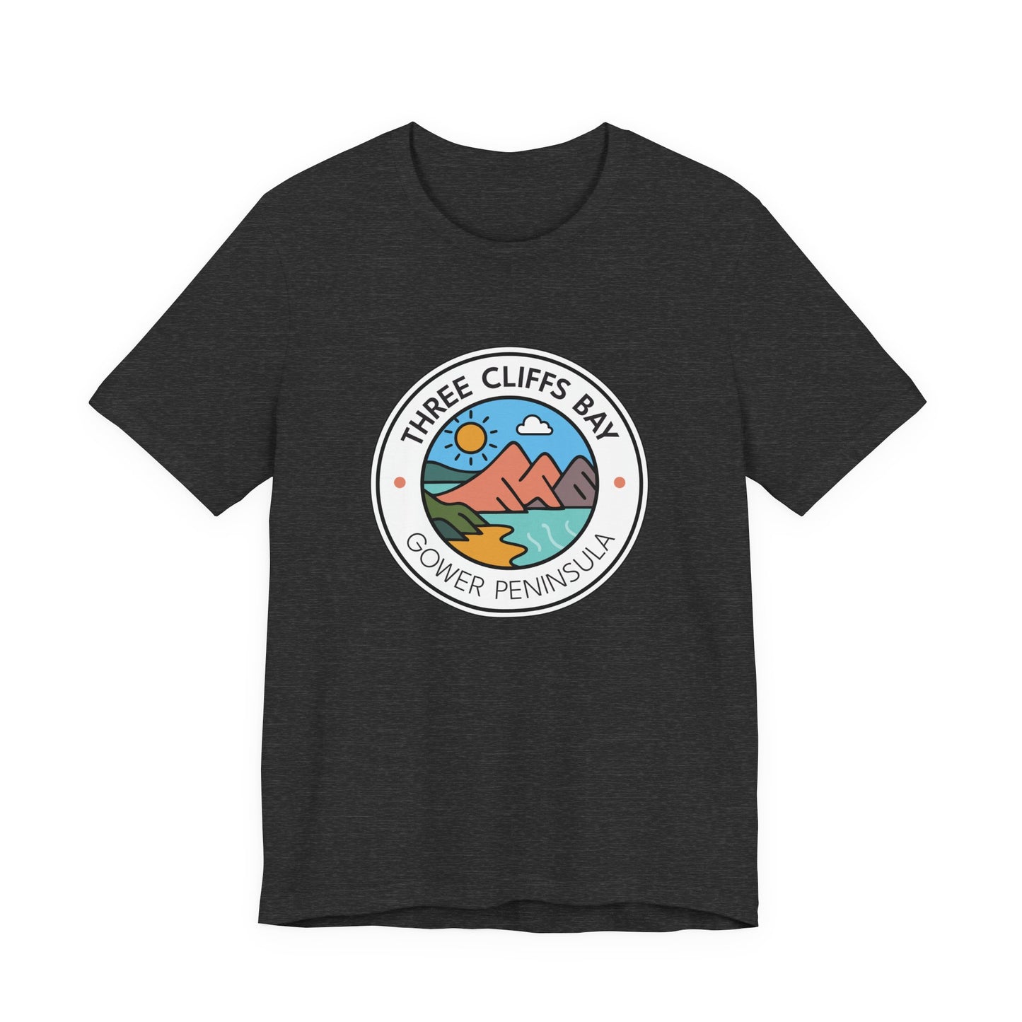 Three Cliffs Bay Graphic Tee (Unisex) — Gower Peninsula Coastal T-Shirt