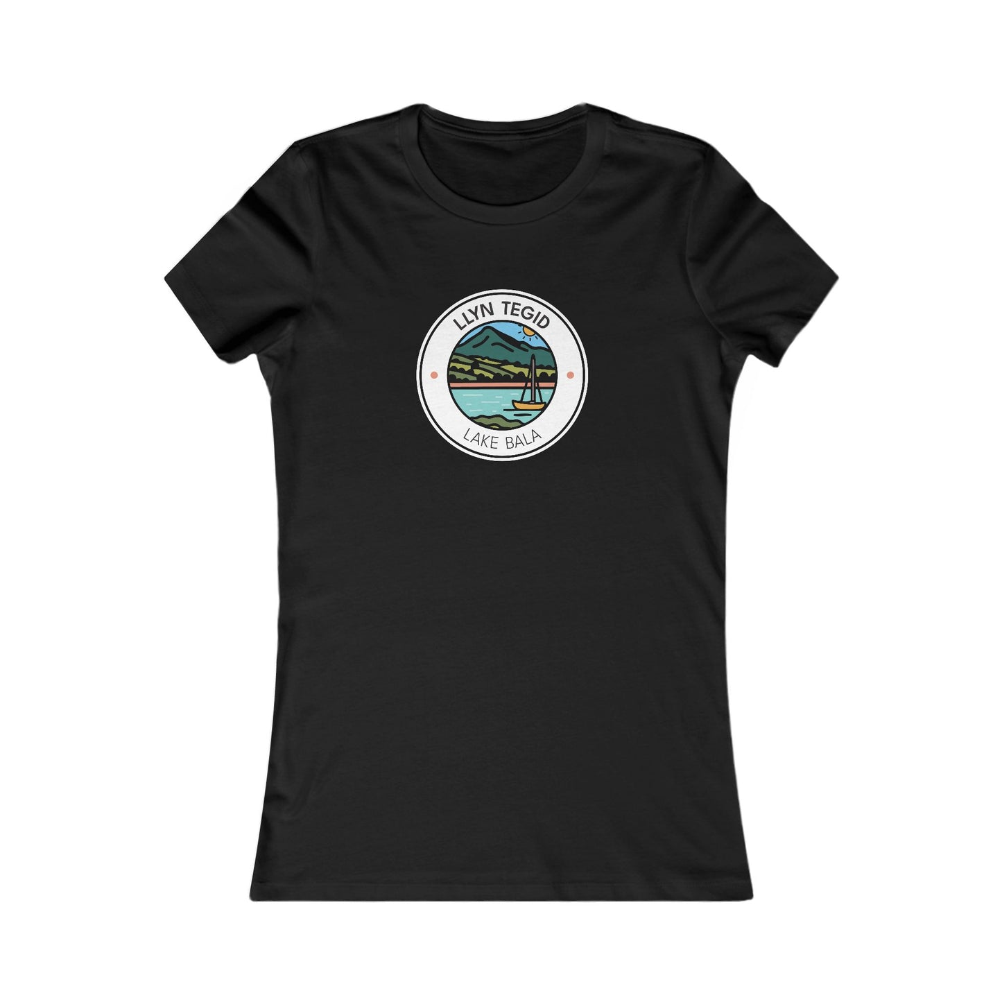 Women's 'Llyn Tegid' Tee - Lake & Mountains Graphic