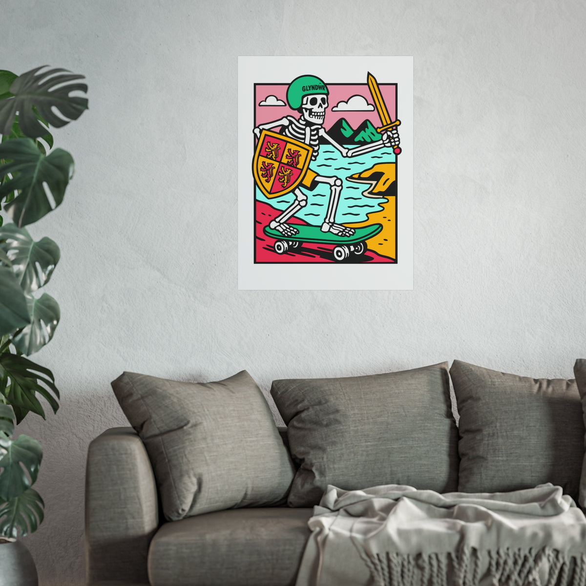 Owain Glyndŵr Skateboarding Fine Art Poster