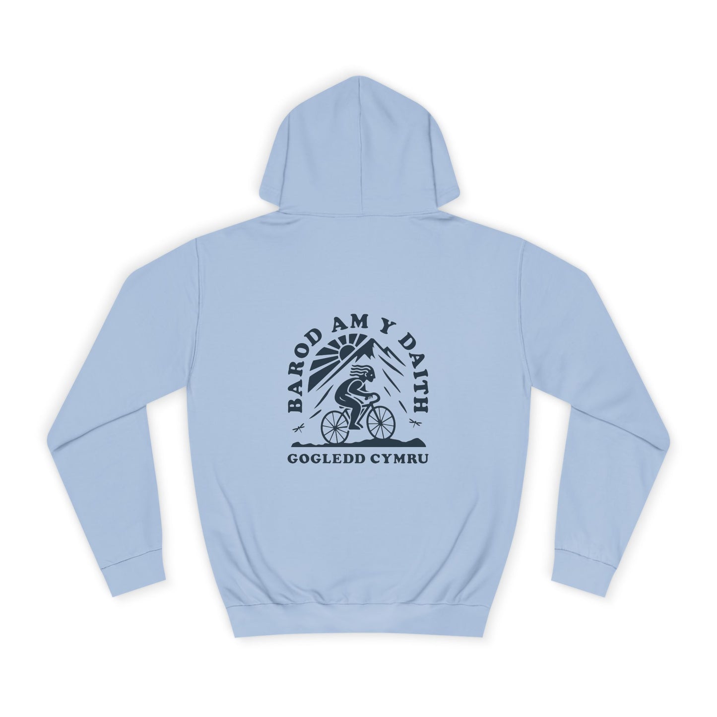 North Wales Cycling Unisex Hoodie -  'Barod Am y Daith' (Double Sided)