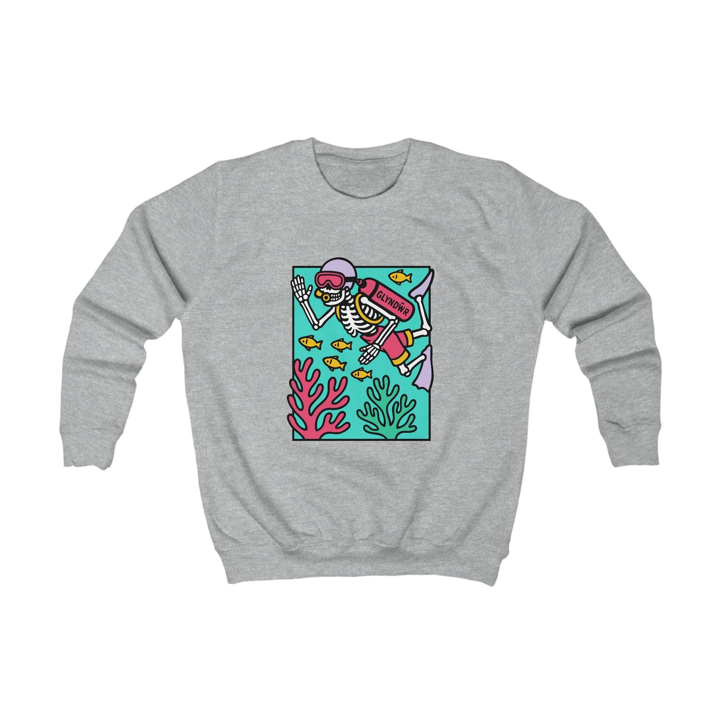 Kids Skeleton Glyndŵr Jumper — Scuba Diver Design