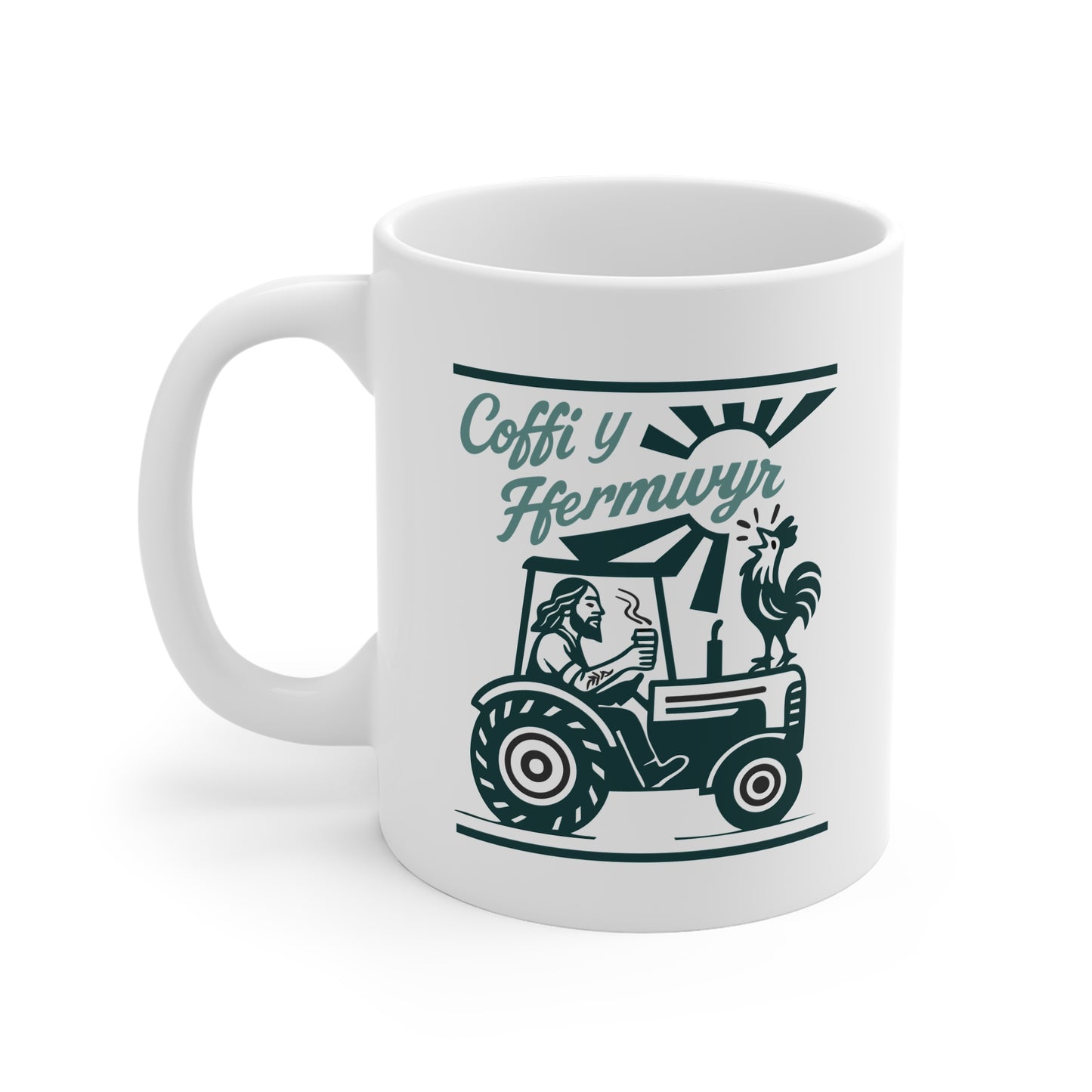 Coffi Y Ffermwyr Mug - Retro Welsh Coffee Cup