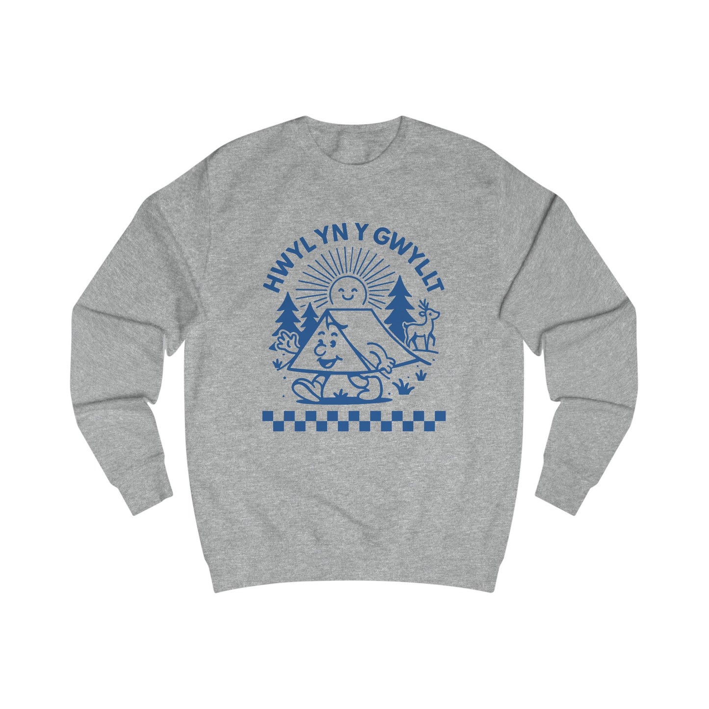 Retro Welsh Camping Unisex Sweatshirt - 'Hwyl Yn Y Gwyllt'