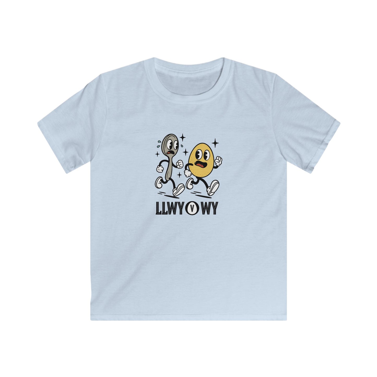 Retro Egg & Spoon Race - "LLWY v WY" - Welsh Kids T-Shirt