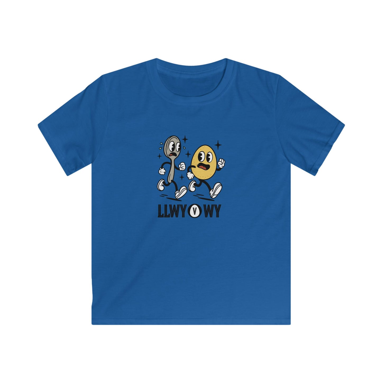 Retro Egg & Spoon Race - "LLWY v WY" - Welsh Kids T-Shirt