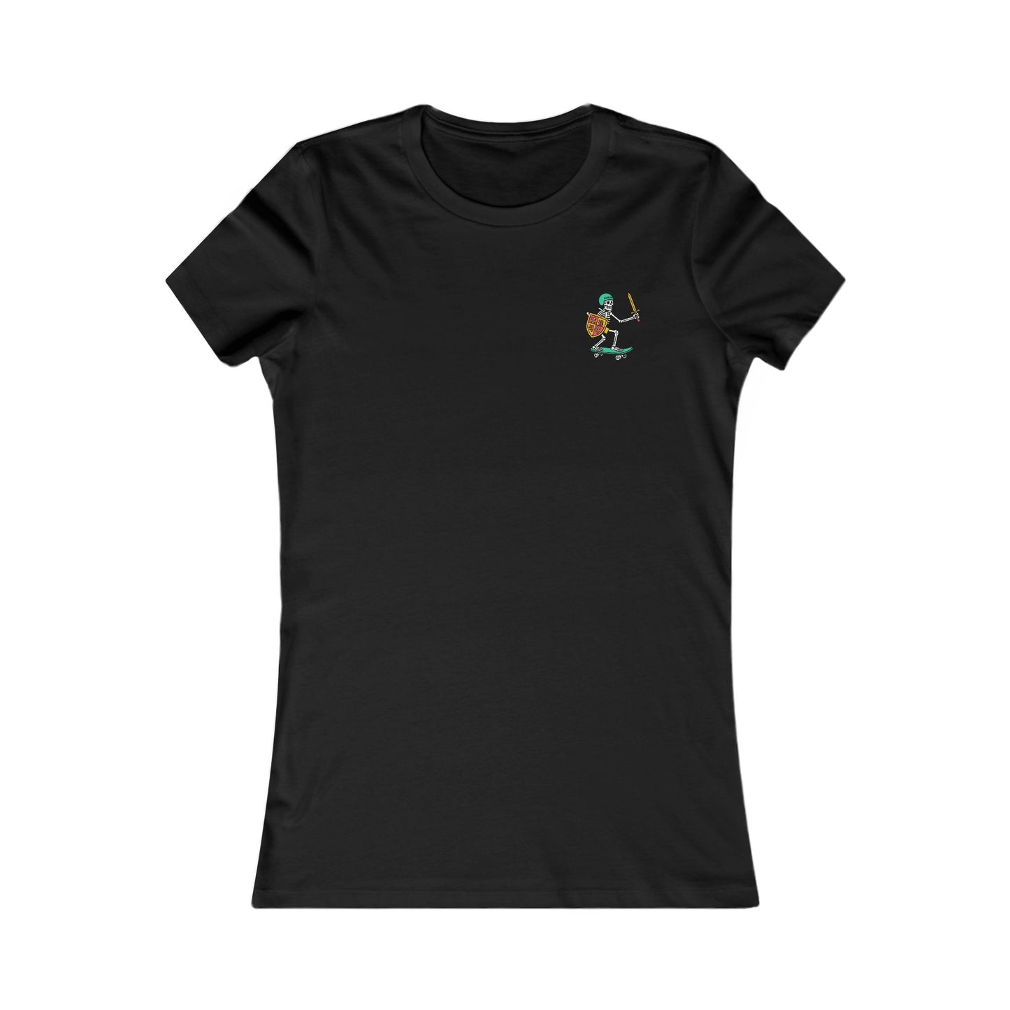 Women’s Skeleton Glyndŵr Tee - Beach Skateboard Graphic (Double Sided)