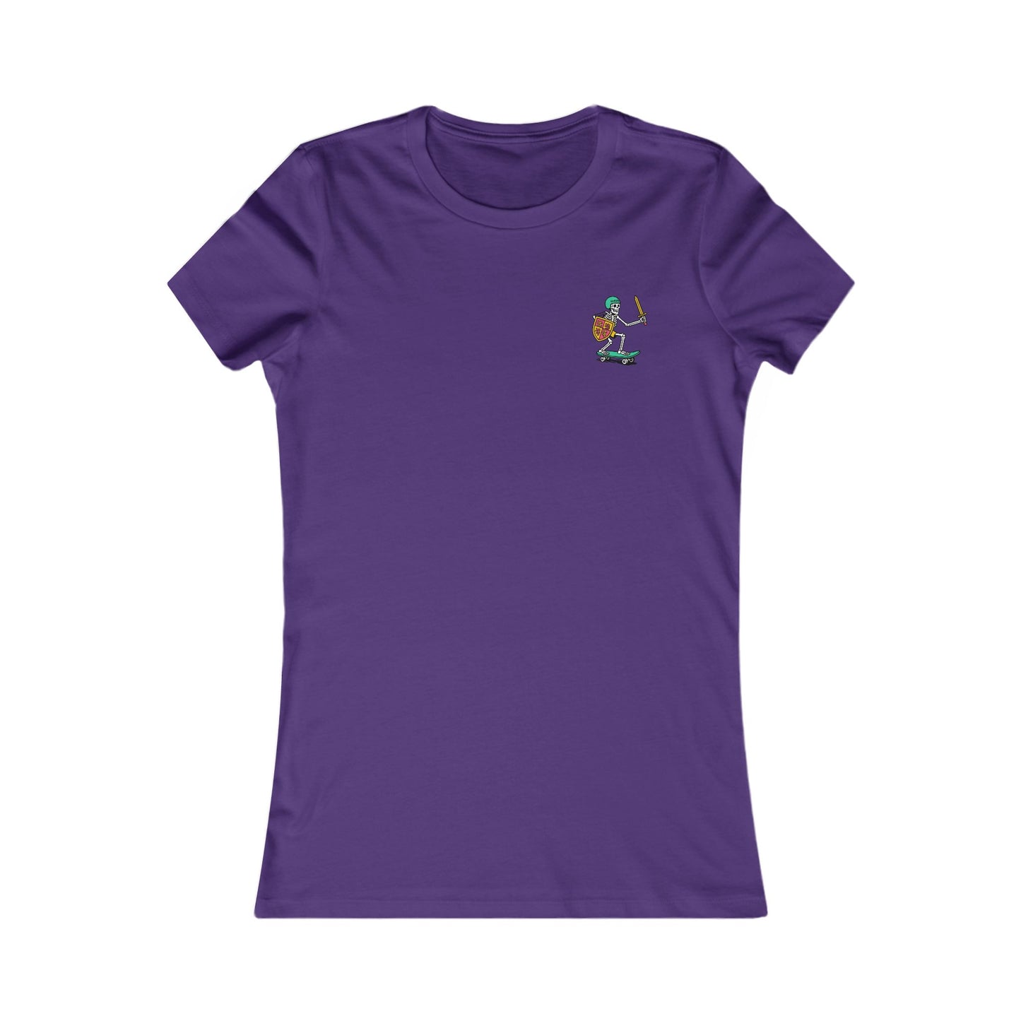 Women’s Skeleton Glyndŵr Tee - Beach Skateboard Graphic (Double Sided)