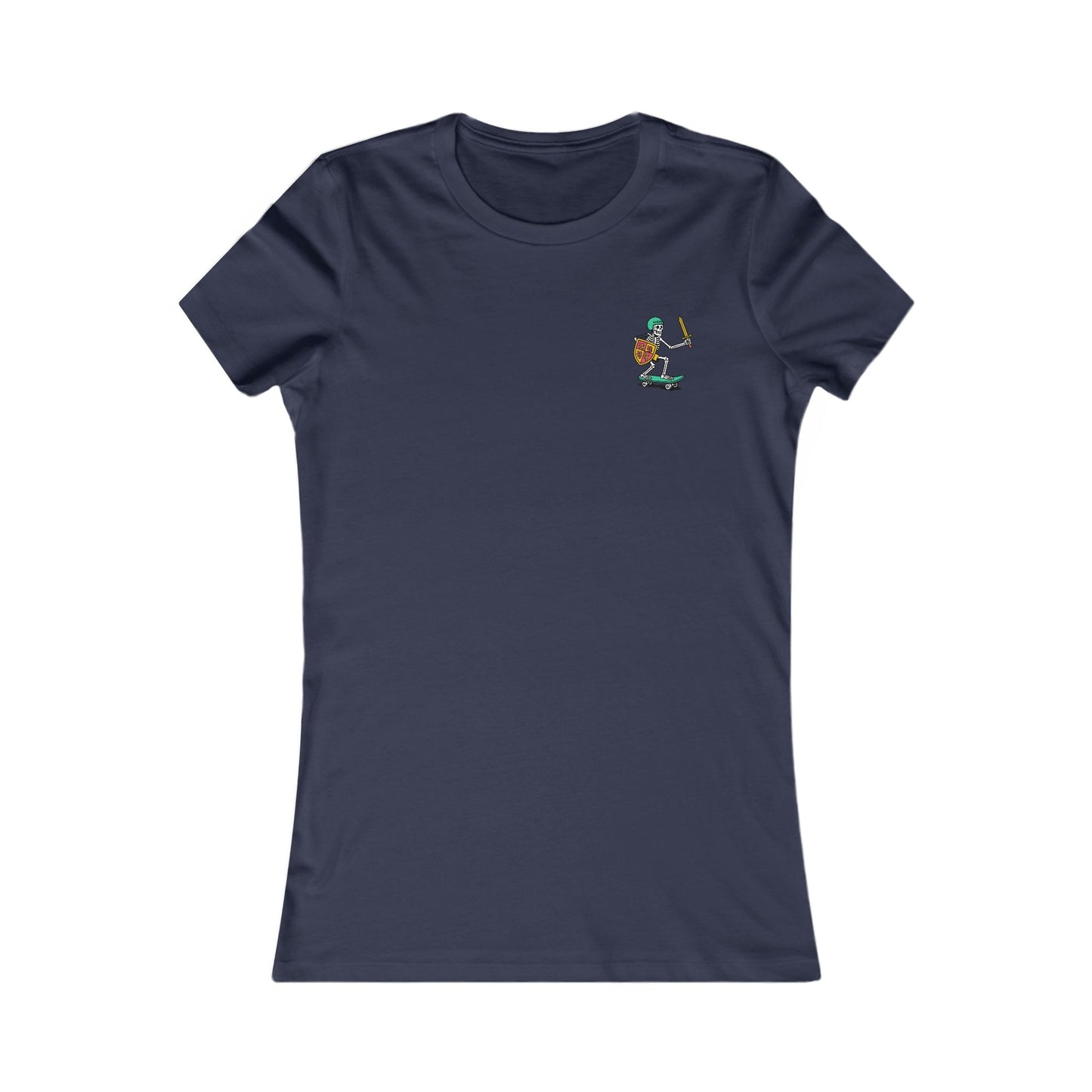 Women’s Skeleton Glyndŵr Tee - Beach Skateboard Graphic (Double Sided)