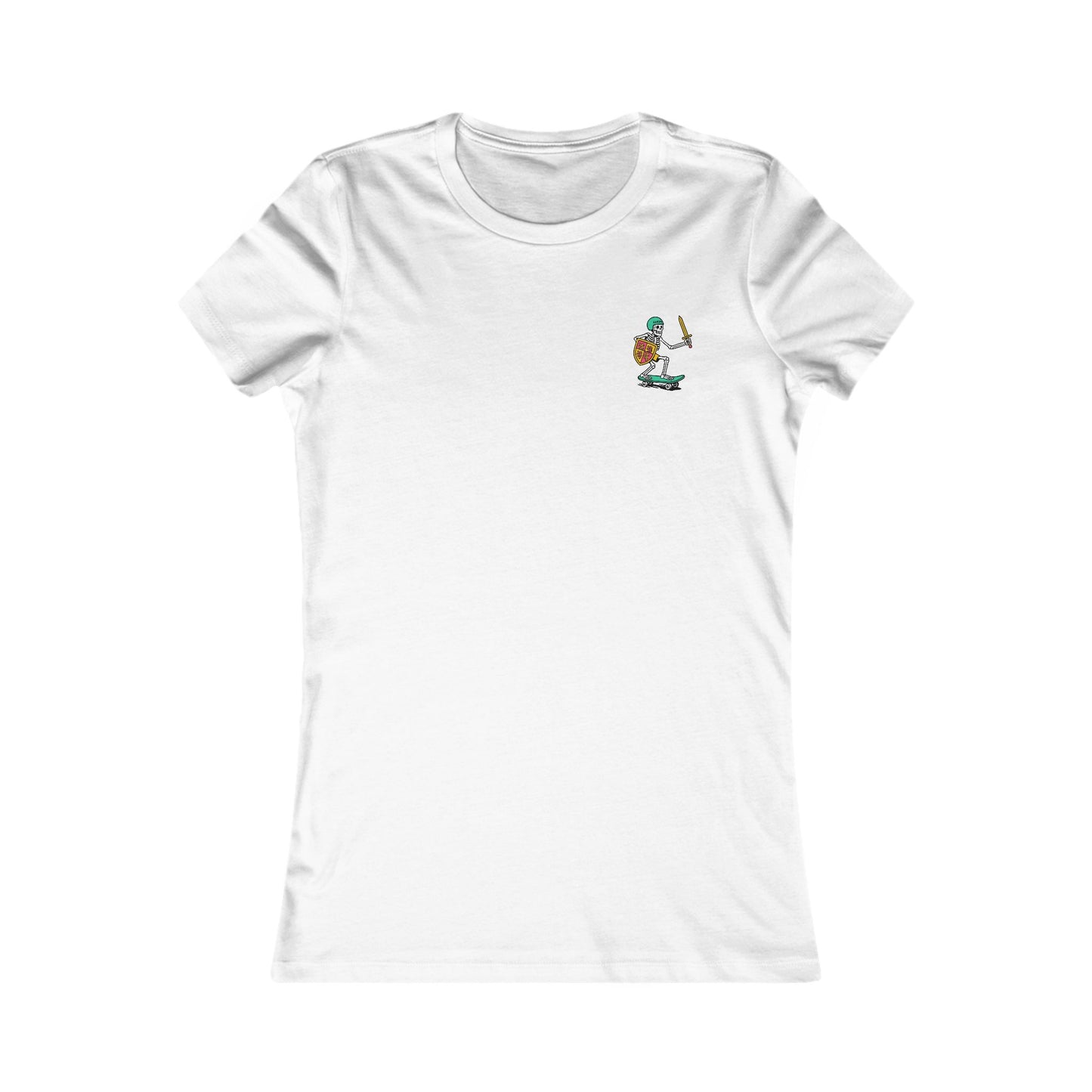 Women’s Skeleton Glyndŵr Tee - Beach Skateboard Graphic (Double Sided)