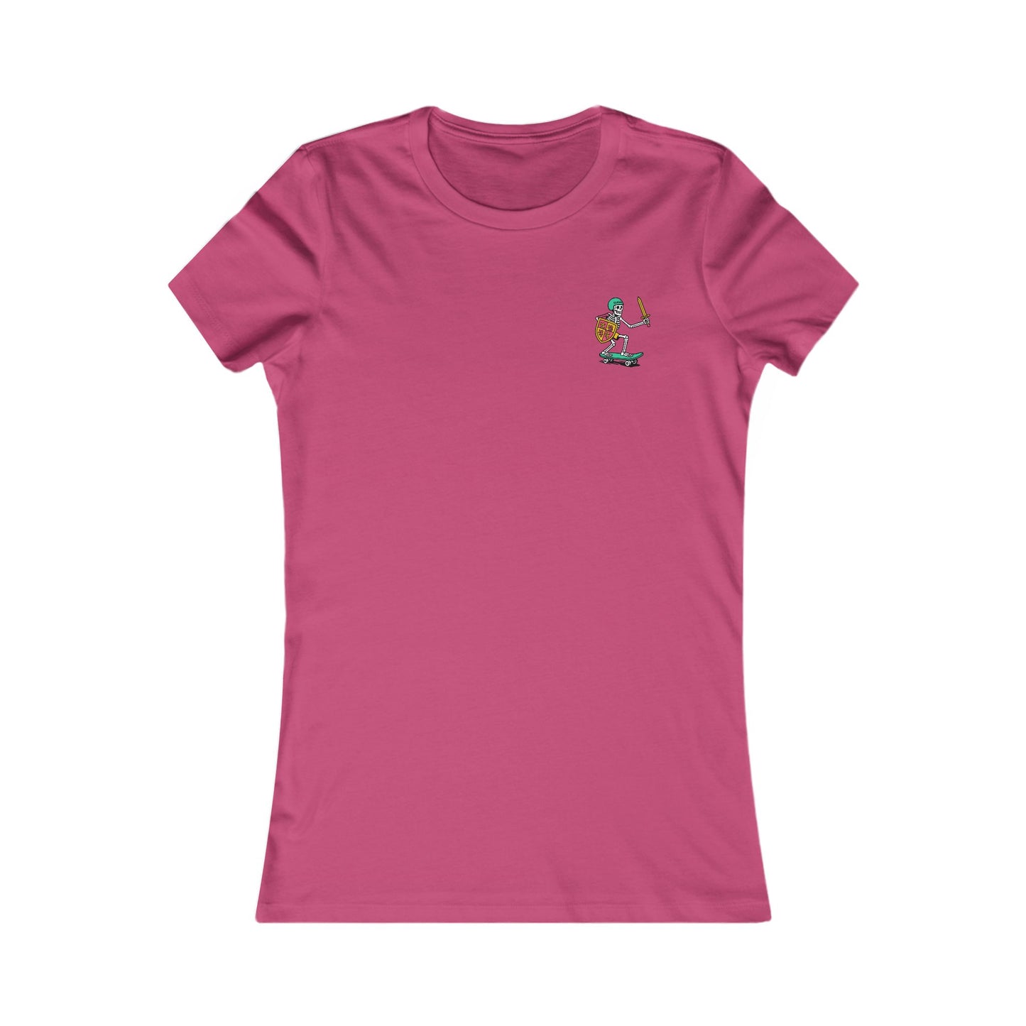 Women’s Skeleton Glyndŵr Tee - Beach Skateboard Graphic (Double Sided)