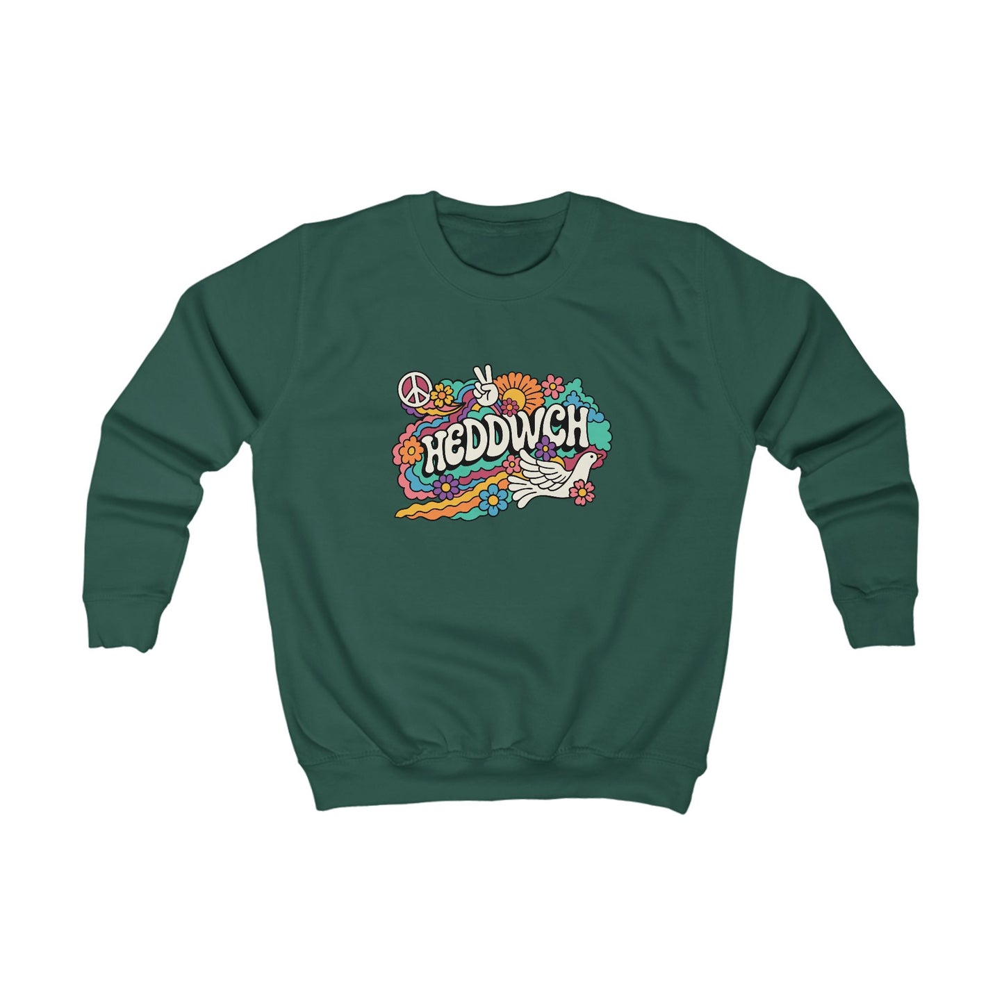 Kids Retro 'Heddwch' Jumper