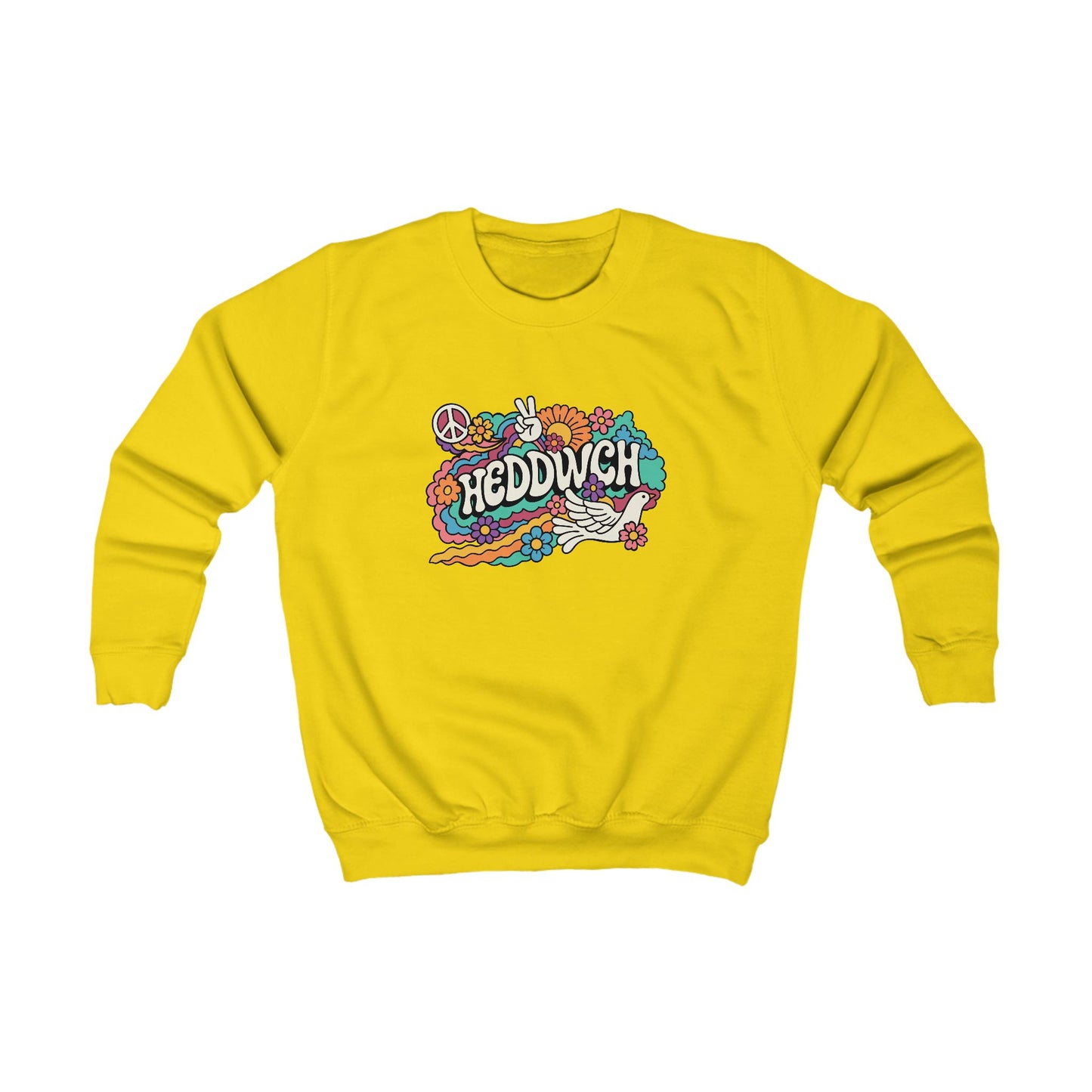 Kids Retro 'Heddwch' Jumper
