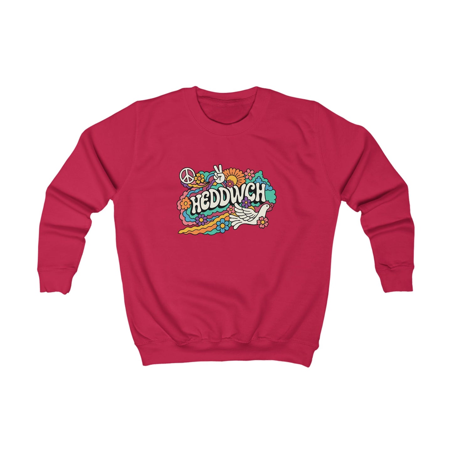Kids Retro 'Heddwch' Jumper