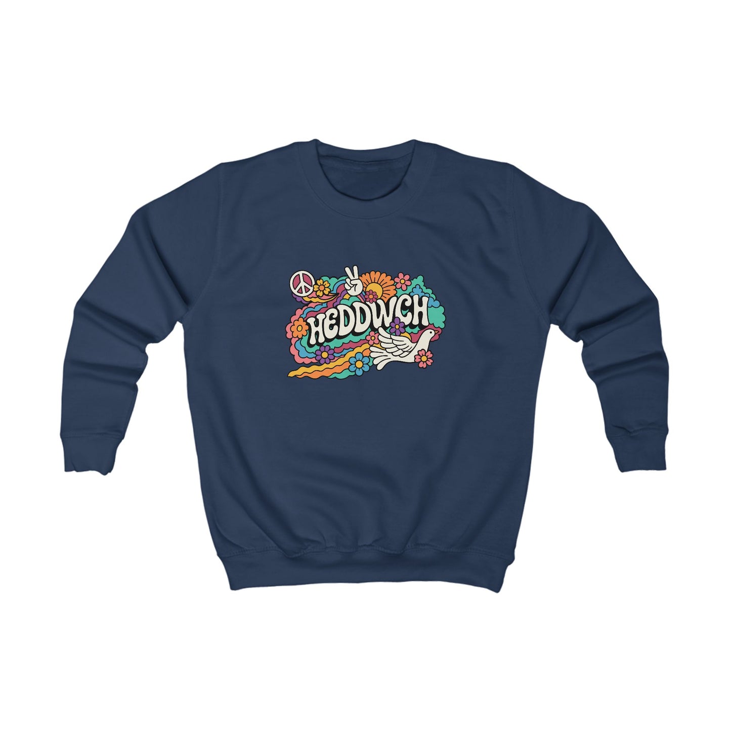 Kids Retro 'Heddwch' Jumper