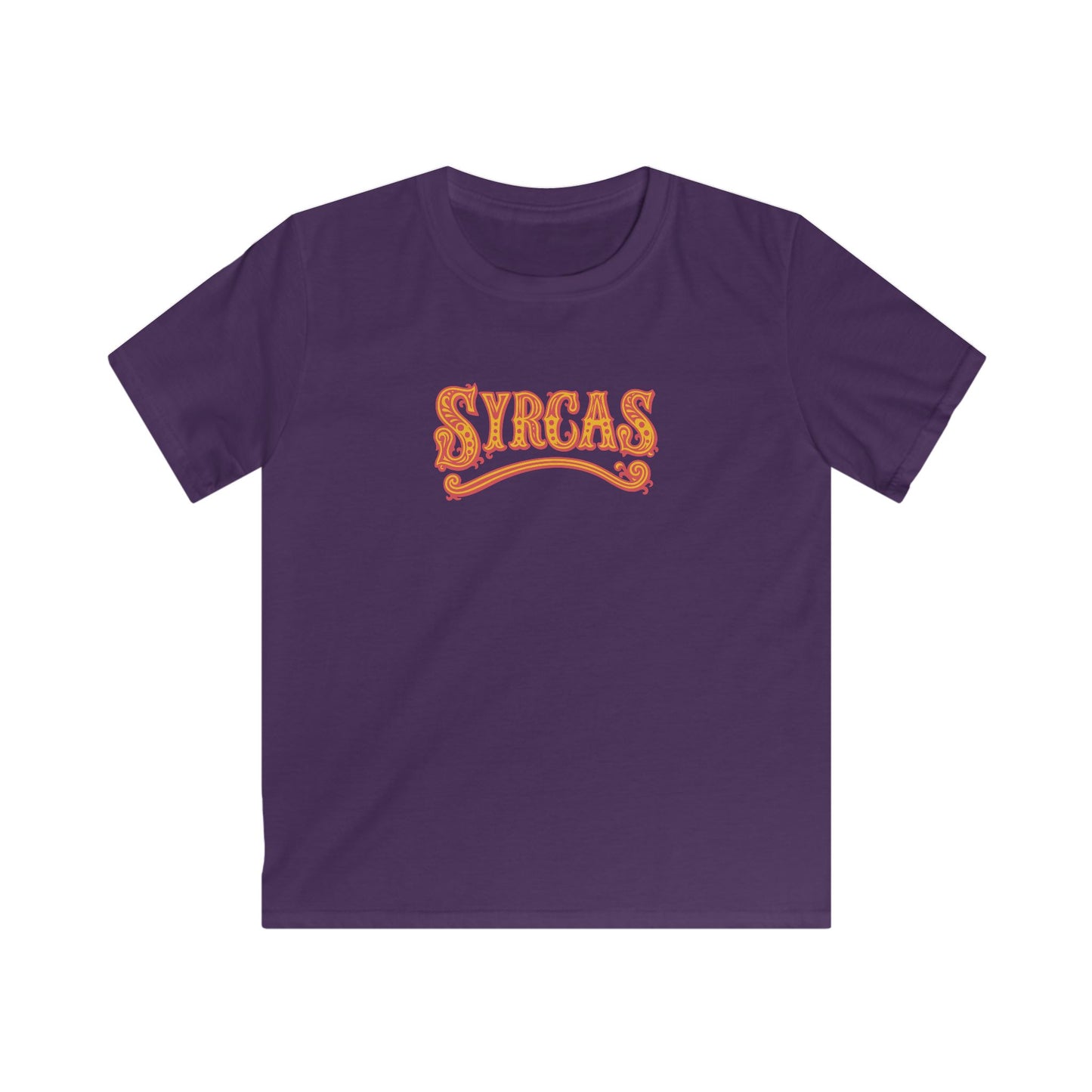 Kids 'Syrcas' Retro Orange Swirl Welsh Circus T-Shirt