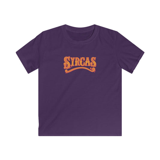 Kids 'Syrcas' Retro Orange Swirl Welsh Circus T-Shirt