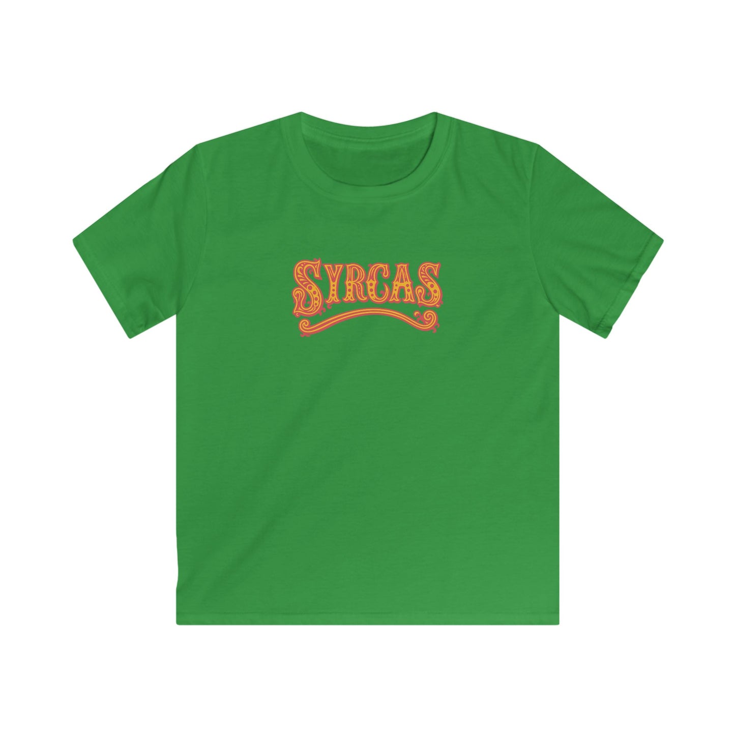 Kids 'Syrcas' Retro Orange Swirl Welsh Circus T-Shirt