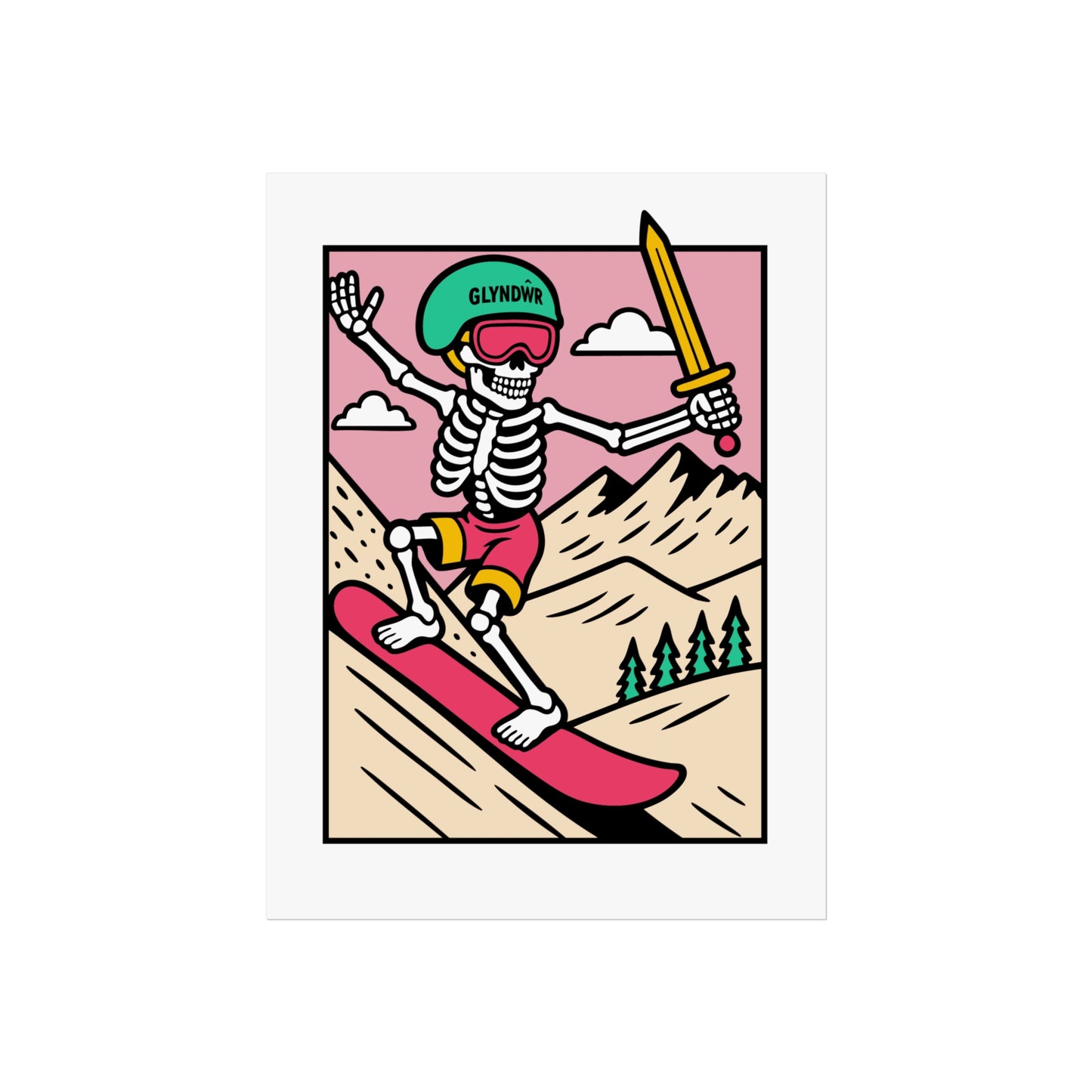 Owain Glyndŵr Snowboarder Fine Art Poster