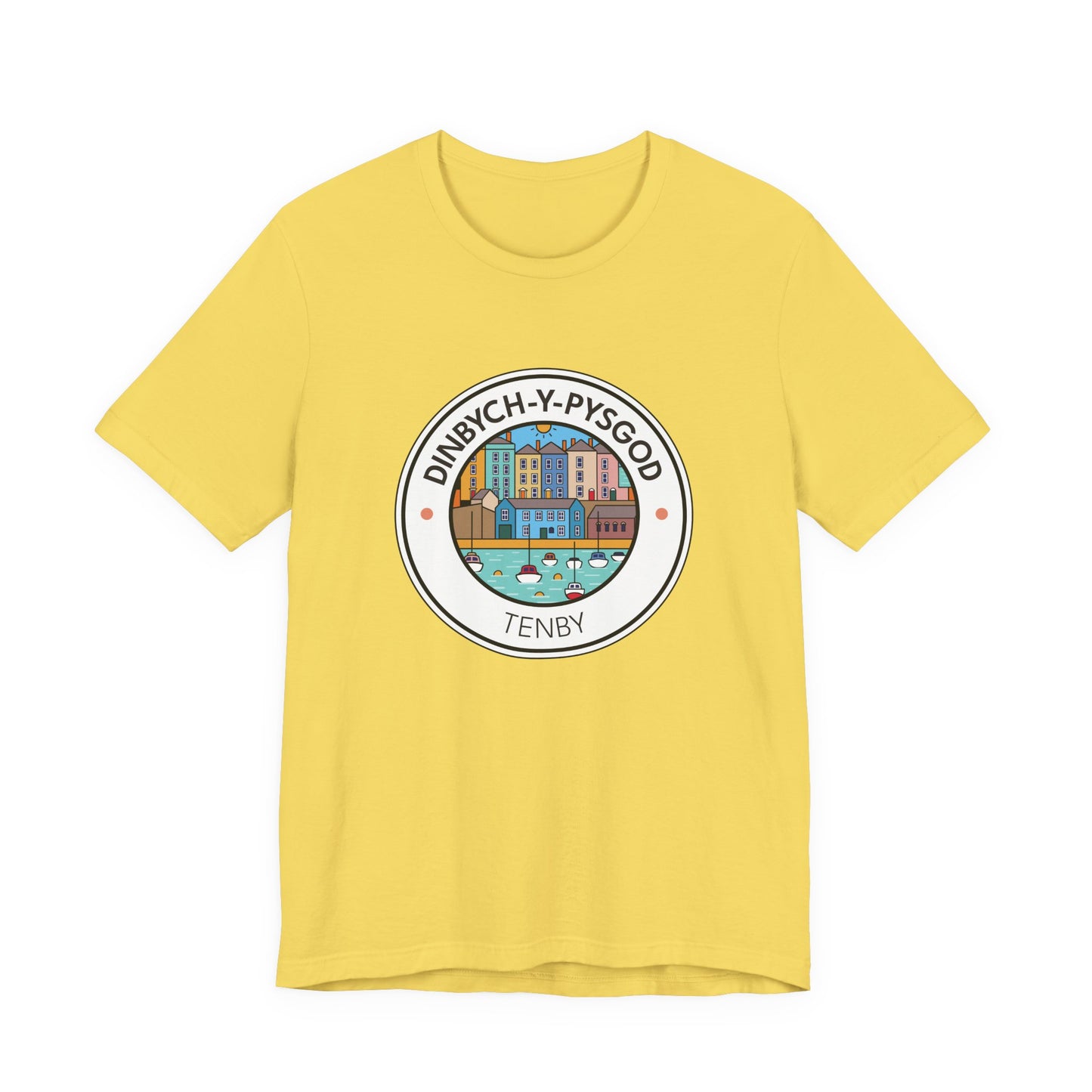 Tenby Harbour Graphic Tee (Unisex) – 'Dinbych-Y-Pysgod' T-Shirt