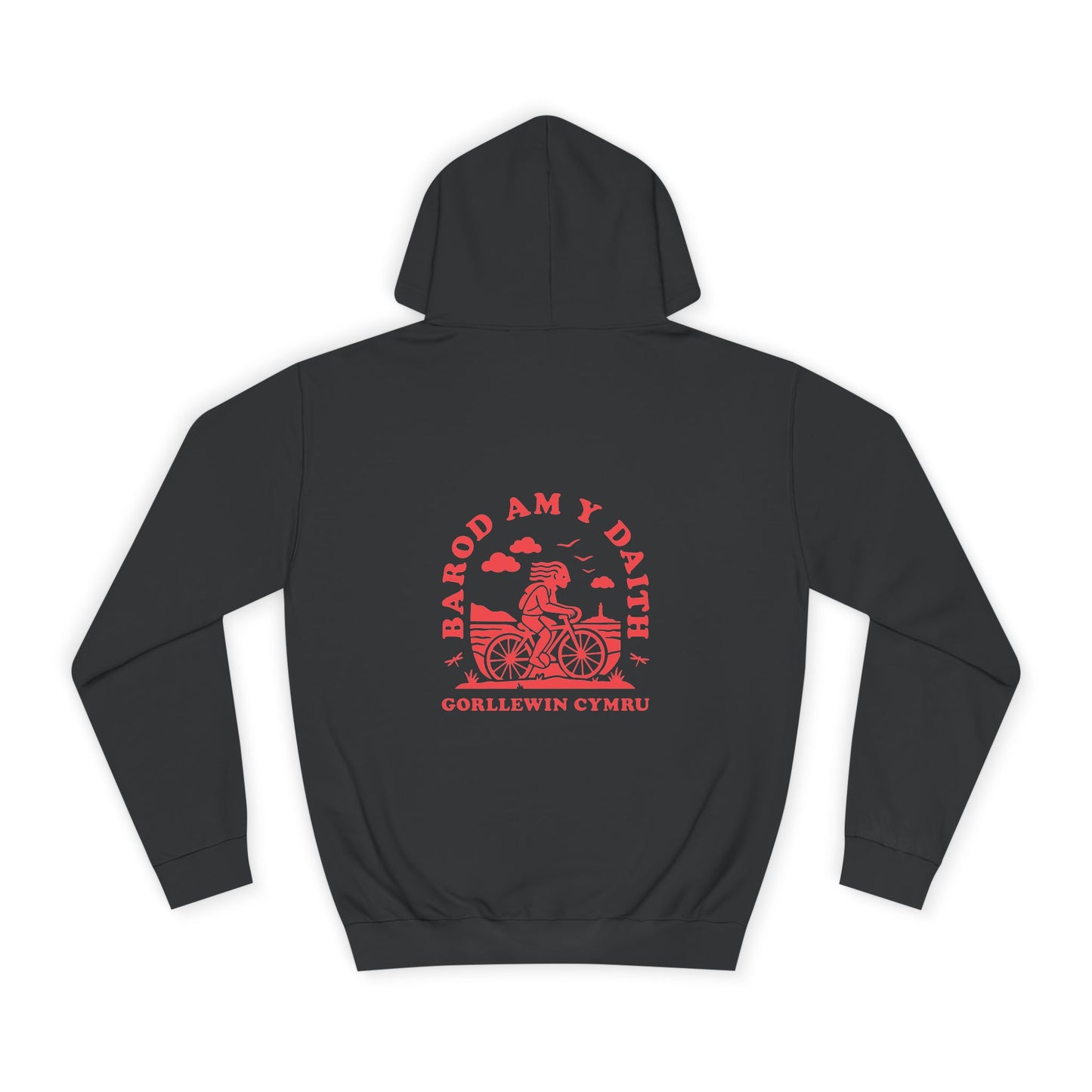 West Wales Cycling Unisex Hoodie - 'Barod Am Y Daith' (Double Sided)