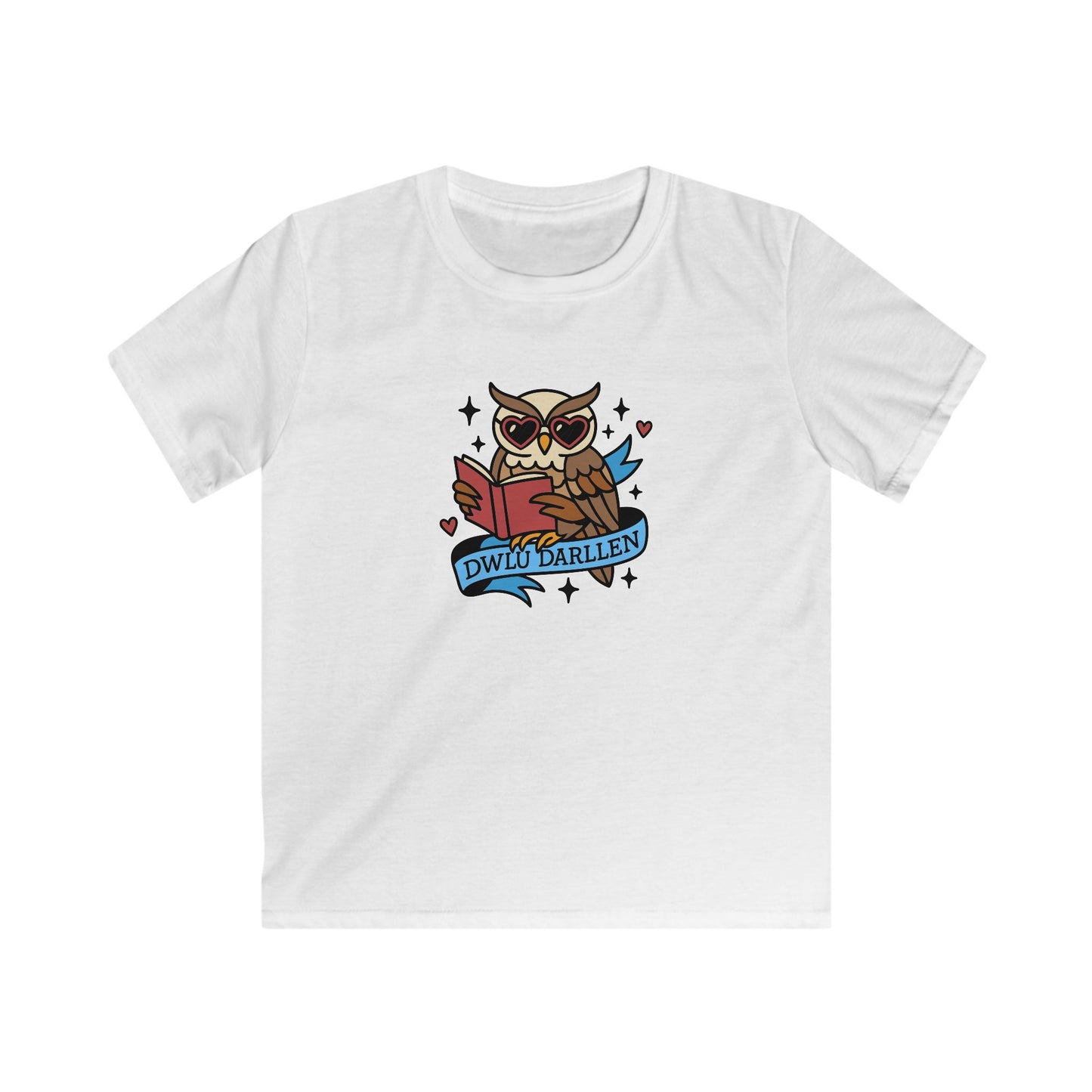 Love Reading - "Dwli Darllen" - Retro Kids T-Shirt - Tattoo Style