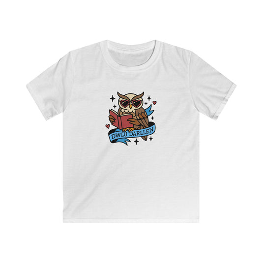 Love Reading - "Dwli Darllen" - Retro Kids T-Shirt - Tattoo Style