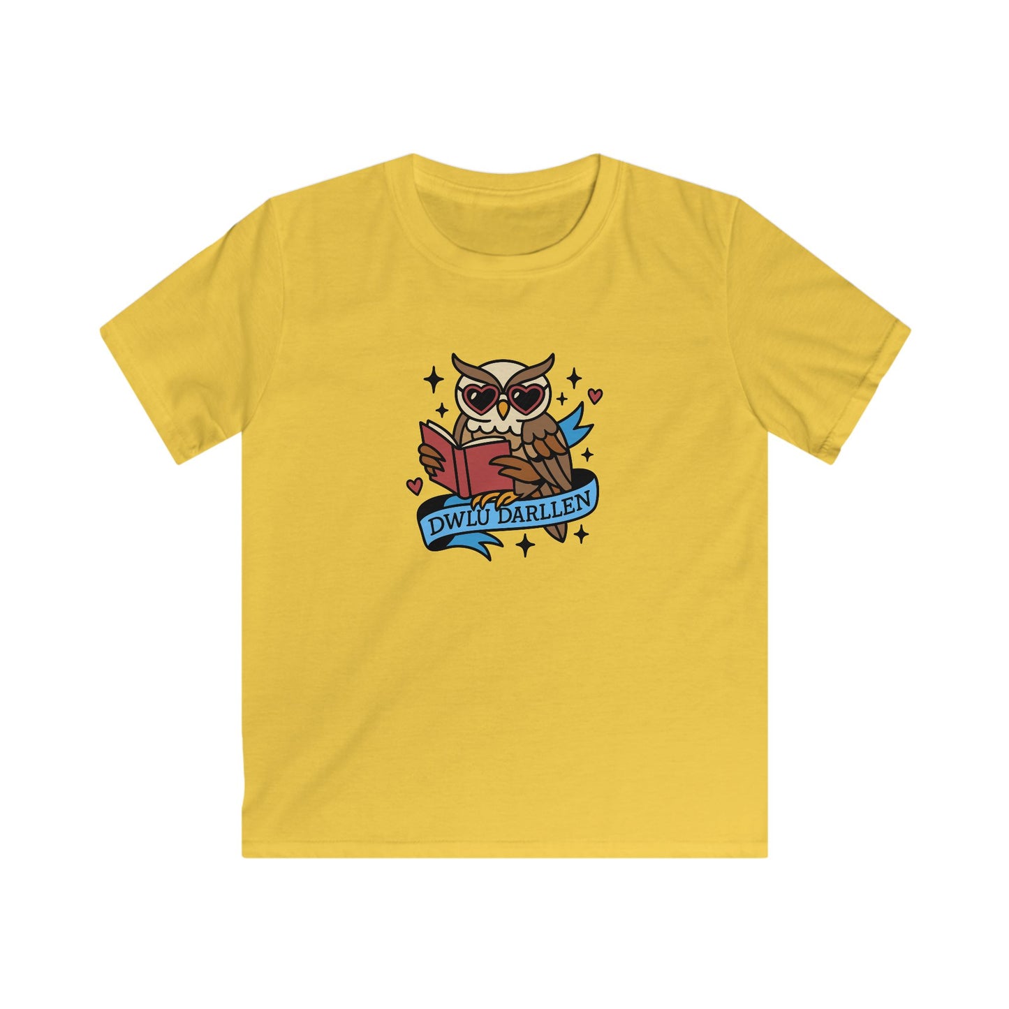 Love Reading - "Dwli Darllen" - Retro Kids T-Shirt - Tattoo Style