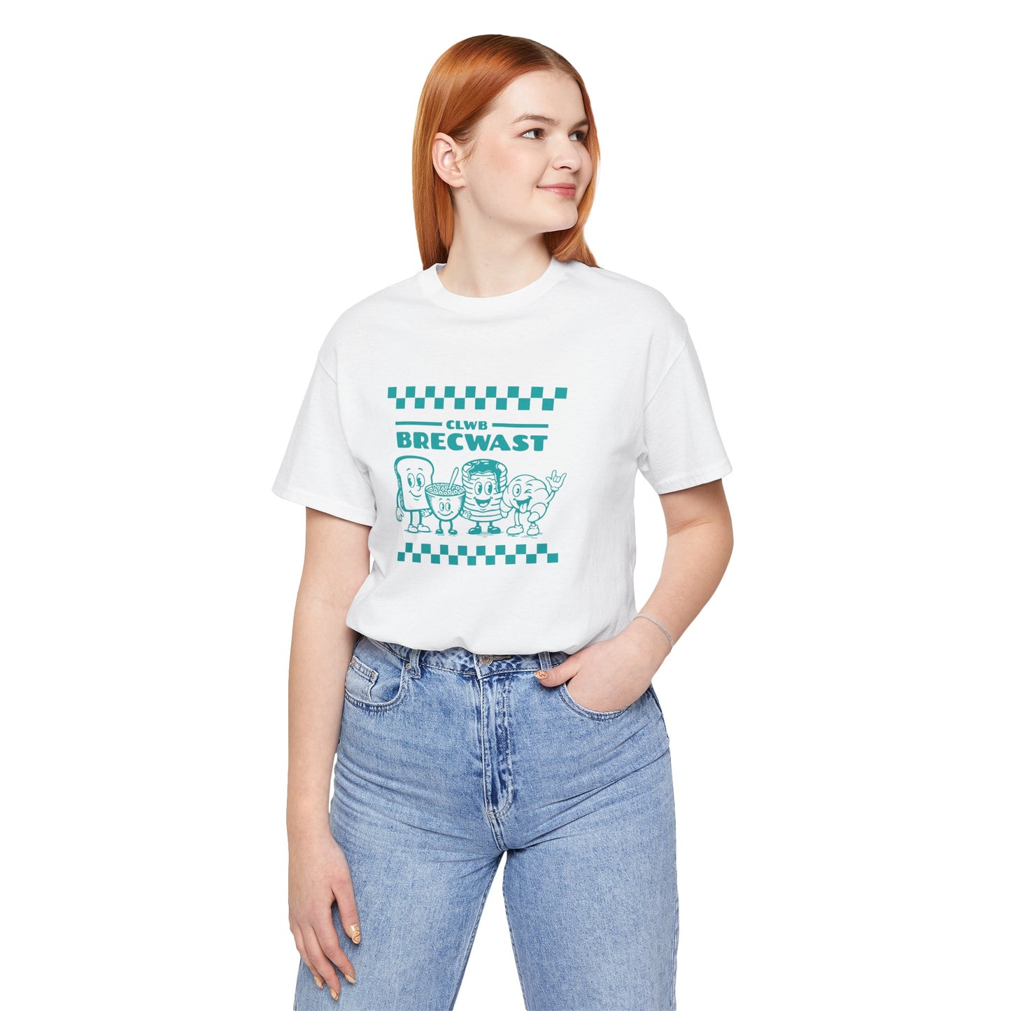 Breakfast Club Unisex Tee — Retro Welsh Cartoon T‑Shirt (Clwb Brecwast)