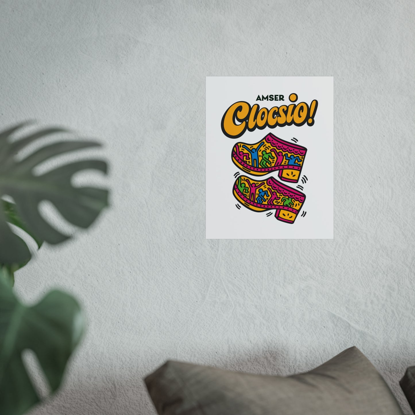 'Amser Clocsio' - Colourful Pop Art Clog Print