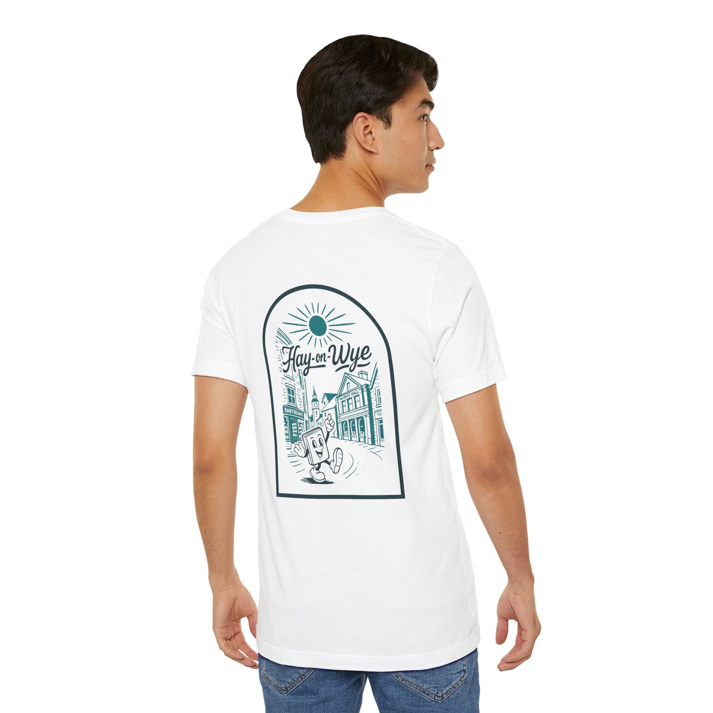 Hay-on-Wye Retro Book Double Sided T-Shirt (Unisex)