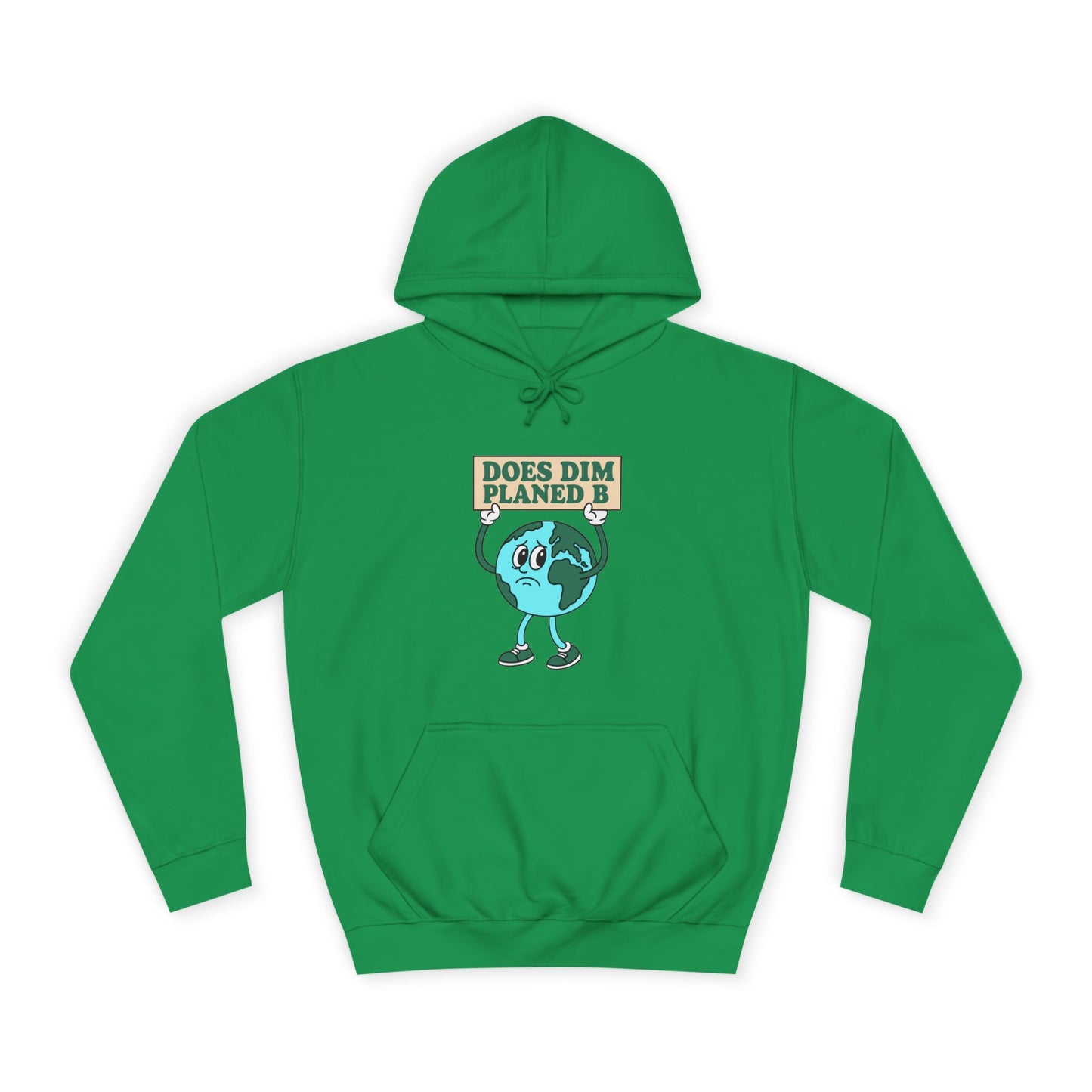 Retro Planet Earth Cartoon Hoodie — "Does Dim Planed B"