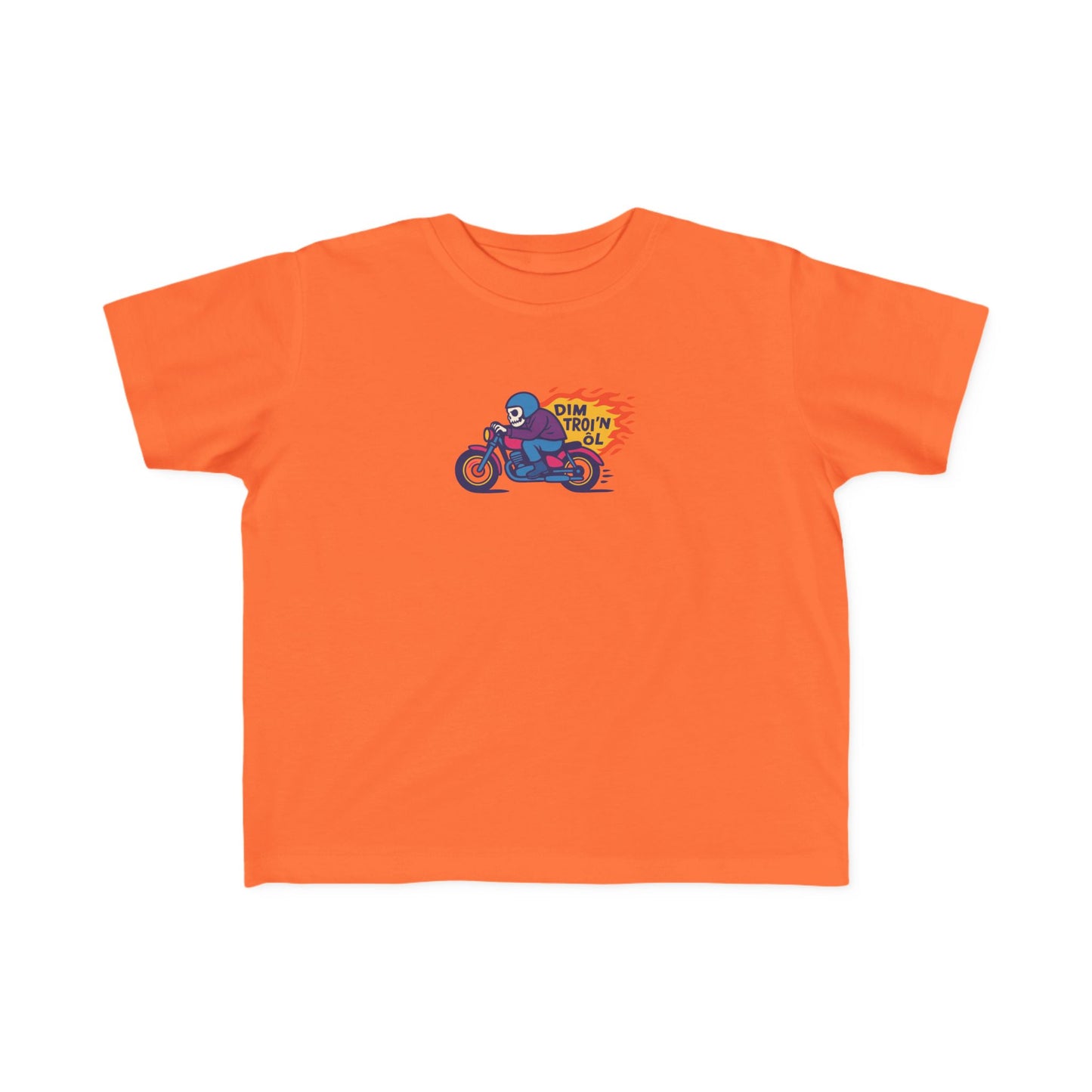 Toddler Skeleton Motorbike T-Shirt - 'Dim Troi'n ôl'