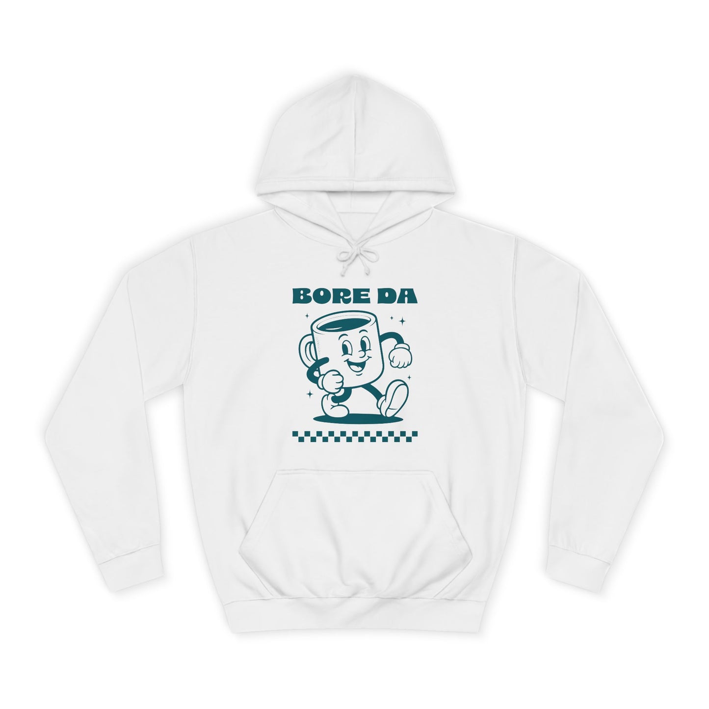 Vintage Coffee Mug Unisex Hoodie - 'Bore Da' Welsh Text