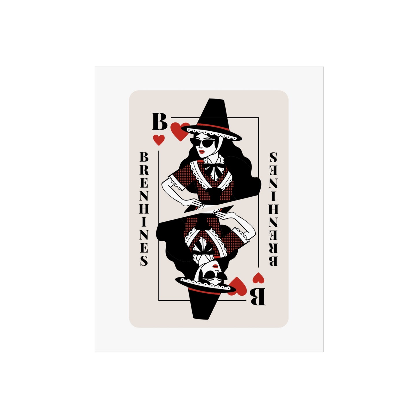 'Brenhines' Welsh Queen of Hearts Fine Art Poster