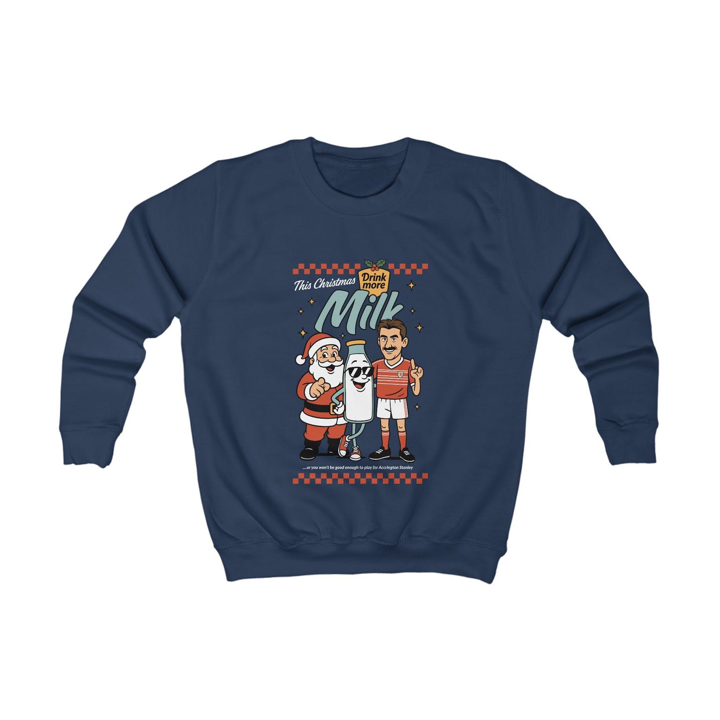 Kids Ian Rush Retro Christmas Jumper– This Christmas Drink More Milk