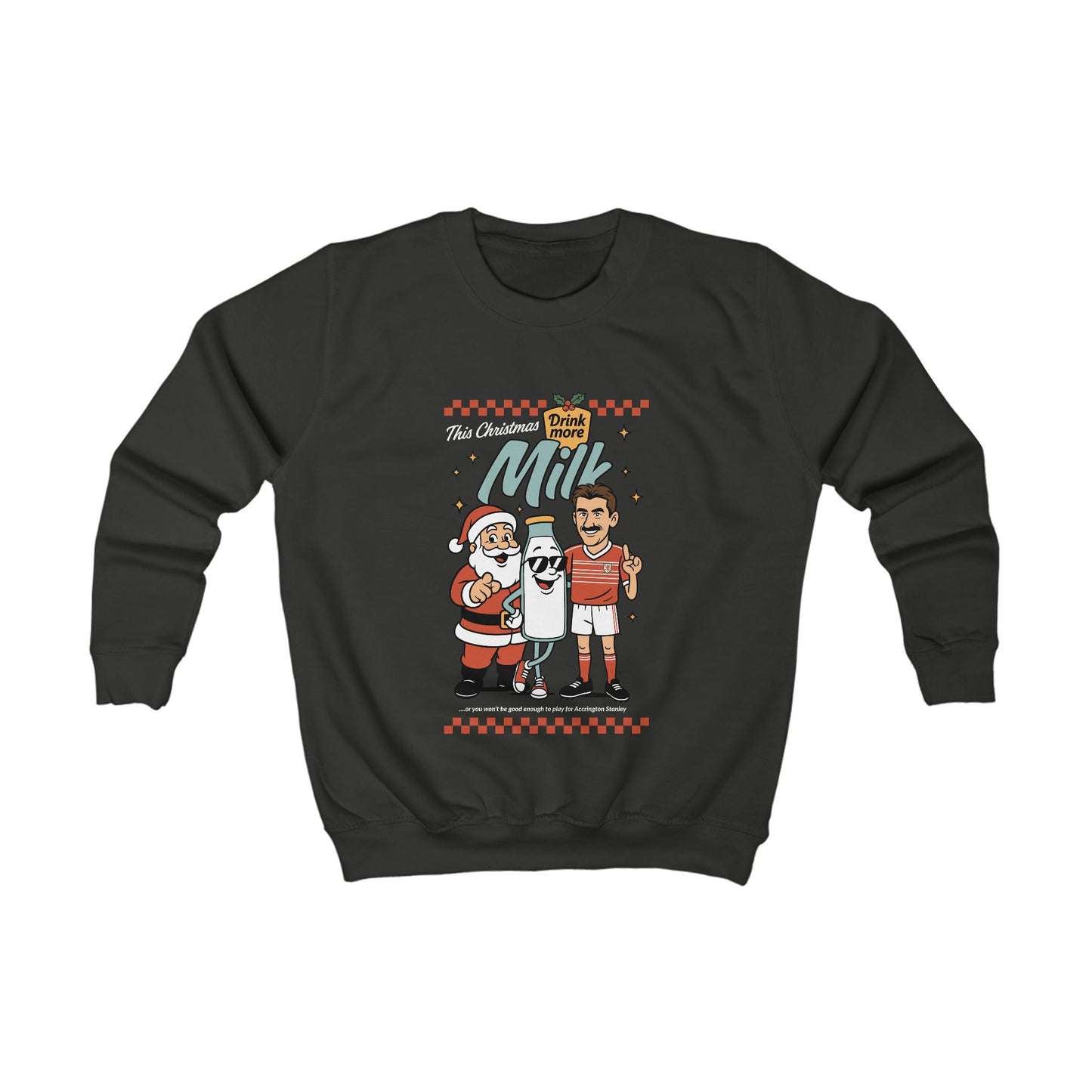 Kids Ian Rush Retro Christmas Jumper– This Christmas Drink More Milk