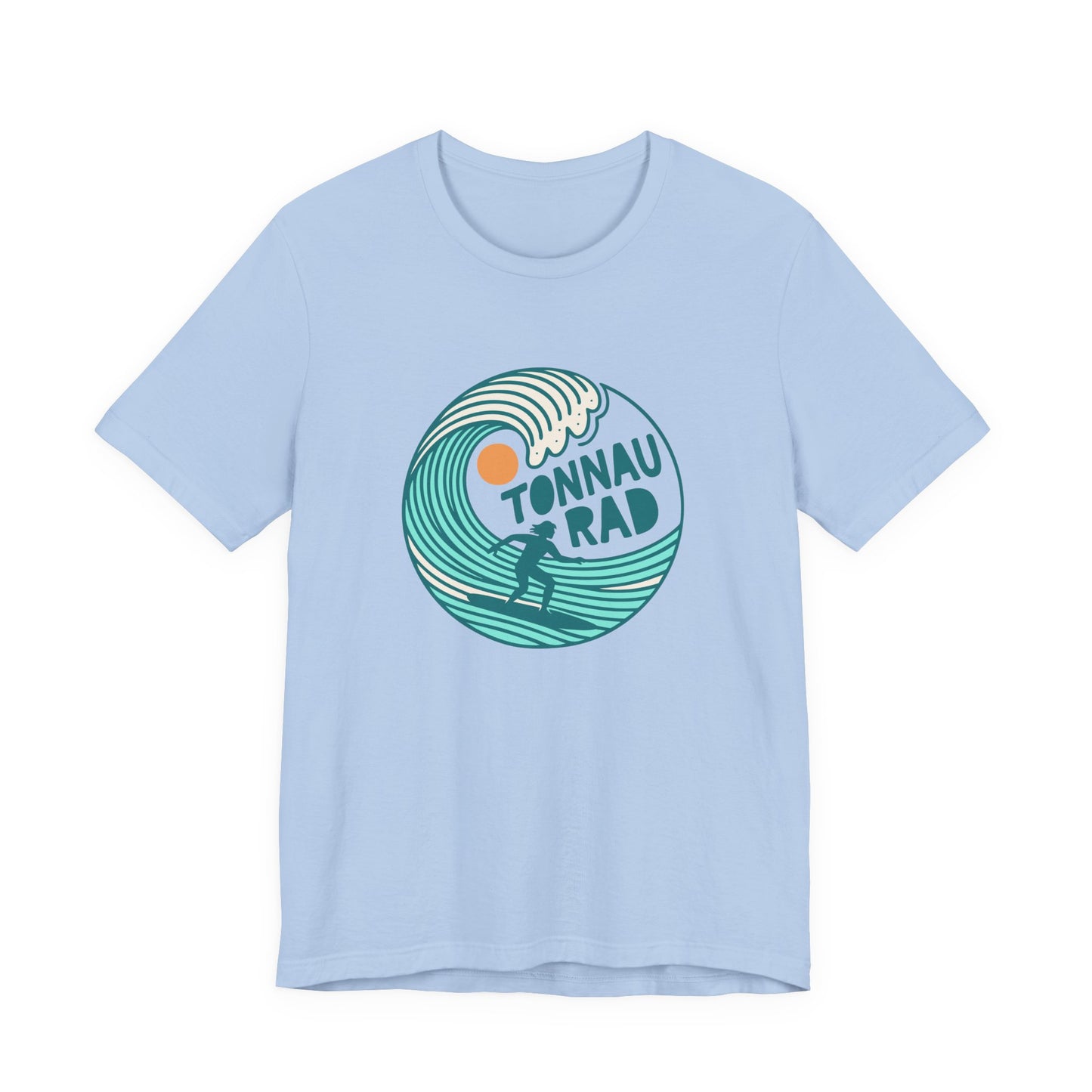 Welsh Surf T-Shirt - 'Tonnau Rad' Retro Wave Surfing Tee (Unisex)