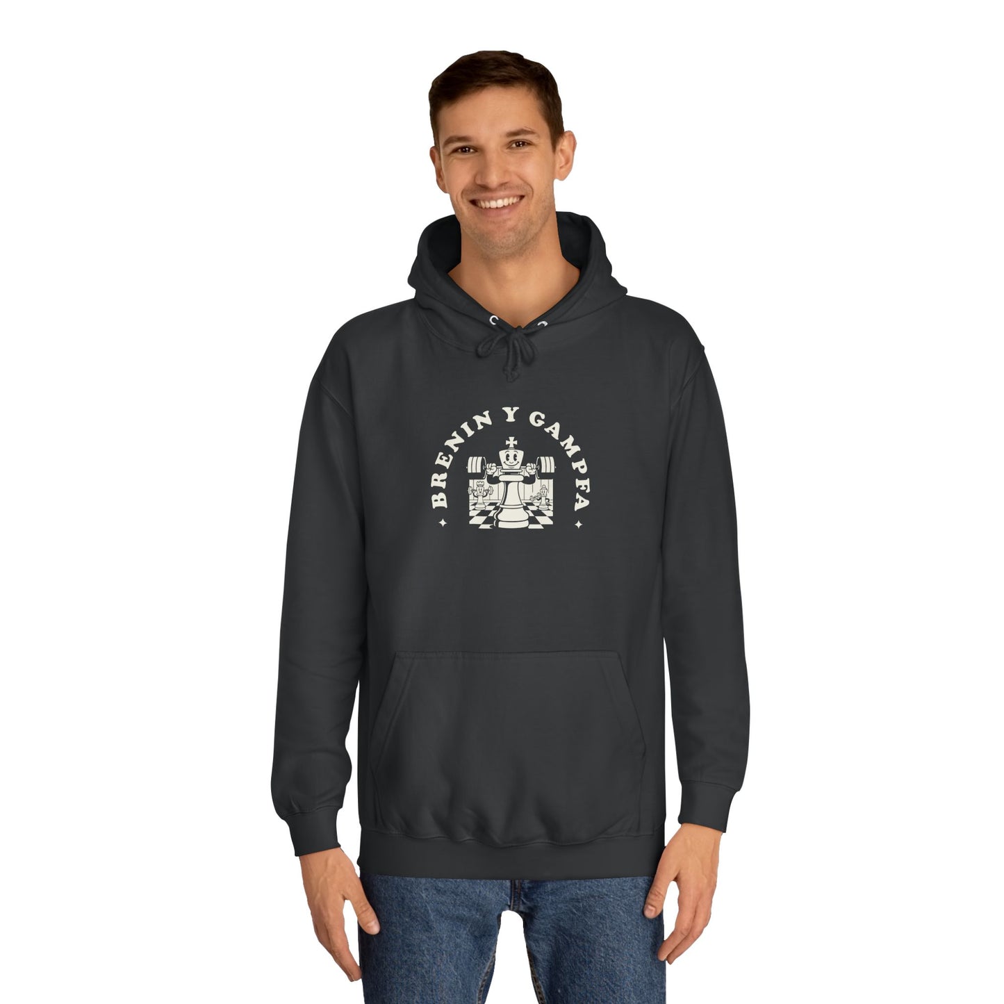 'King Of The Gym' Welsh Unisex Hoodie - 'Brenin y Gampfa'